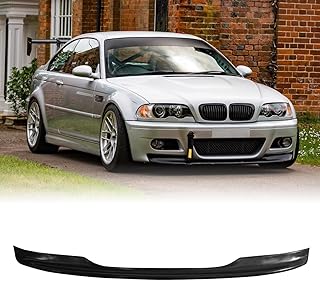 Front Bumper Lip Chin Spoiler, Compatible with 2001-2006 BMW E46 M3 Only, CSL Style Flexible Polyurethane(PU) Front Lower Splitter Protector, Unpainted Matte Black, 1 PC