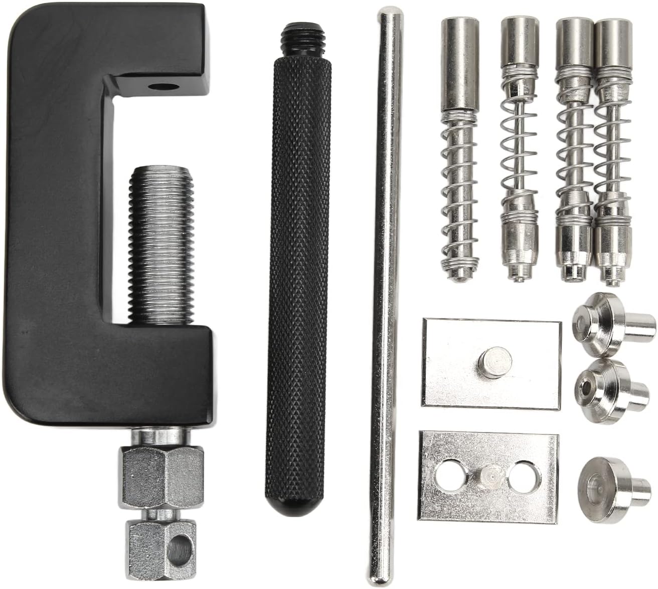 12-Piece Universal Motorcycle Chain Cutter Rivet Tool Set with Storage Box, Compatible with ATV and Dirt Bike, Features 3 Pin Sizes for Chain Maintenance