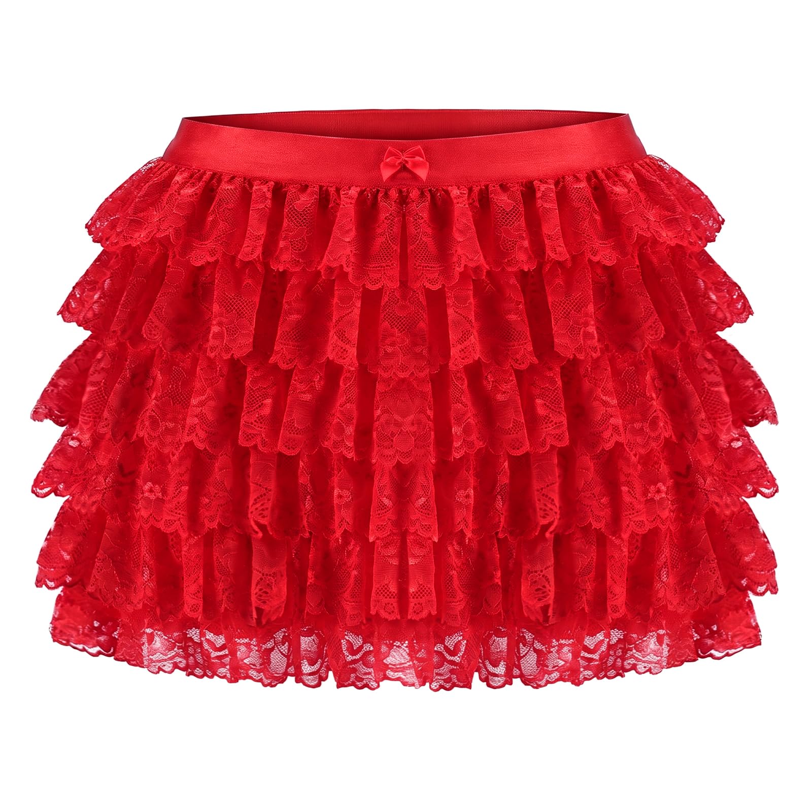 Women Y2K Lolita Bloomers Lace Mesh Ruffle Shorts Sexy Boyshorts Elastic Waist Sweet Pettipants