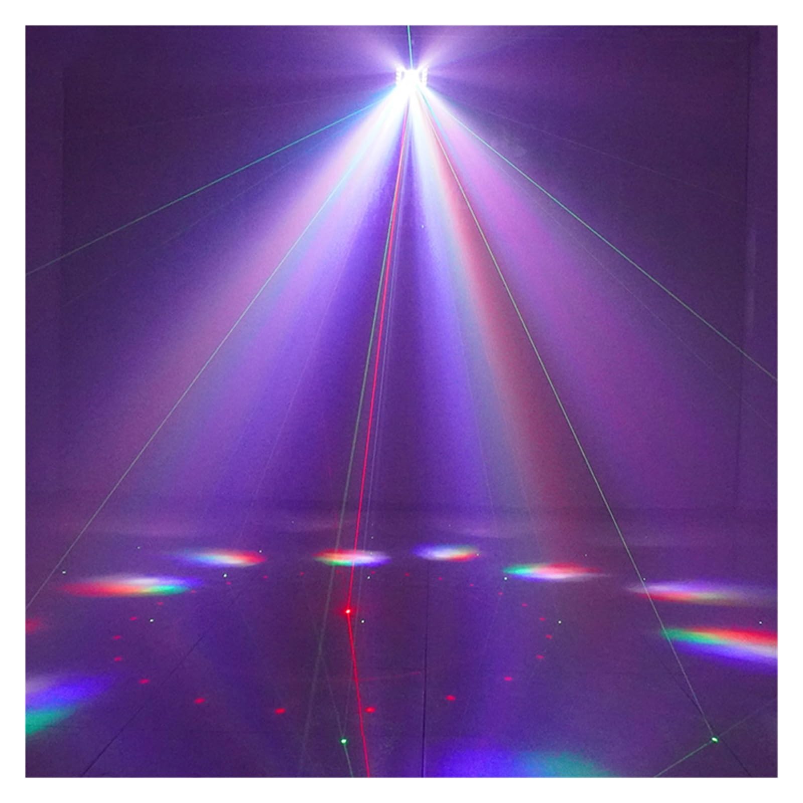 DJ Disco LED 4 w 1 efekt oświetlenia scenicznego pszczoła oko UV czarne światło stroboskopowe wesele impreza świąteczna lampa aktywowana dźwiękiem Na imprezy i do klubów(No Remote)