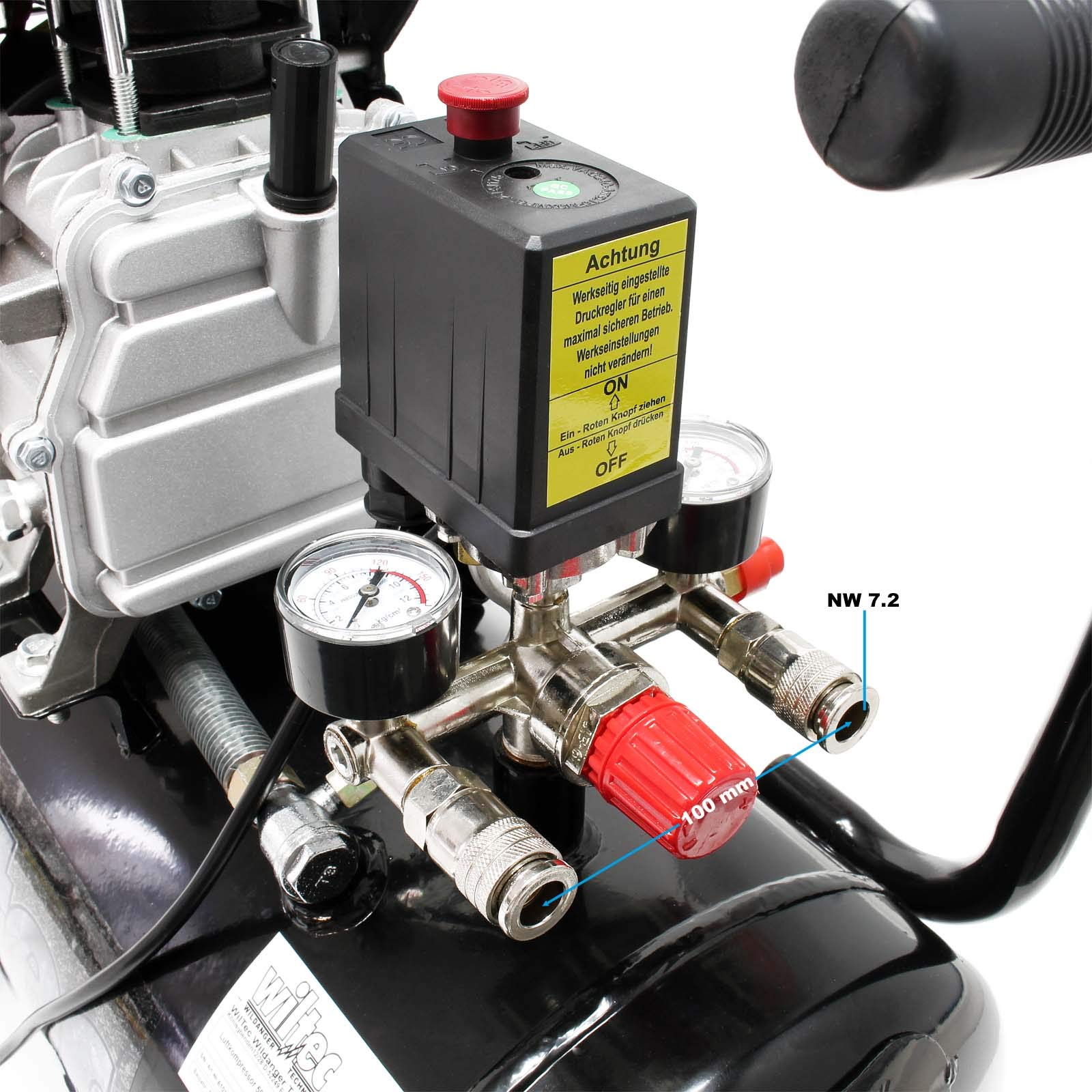 Compresor aire con tanque 50L 2CV 1500W Compresor de taller Trabajos aire comprimido