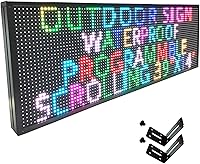 HS P10 Programmable Scrolling LED Sign 39x14 Outdoor Full Color 5000Nits WIFI Display for Business Store Restaurant