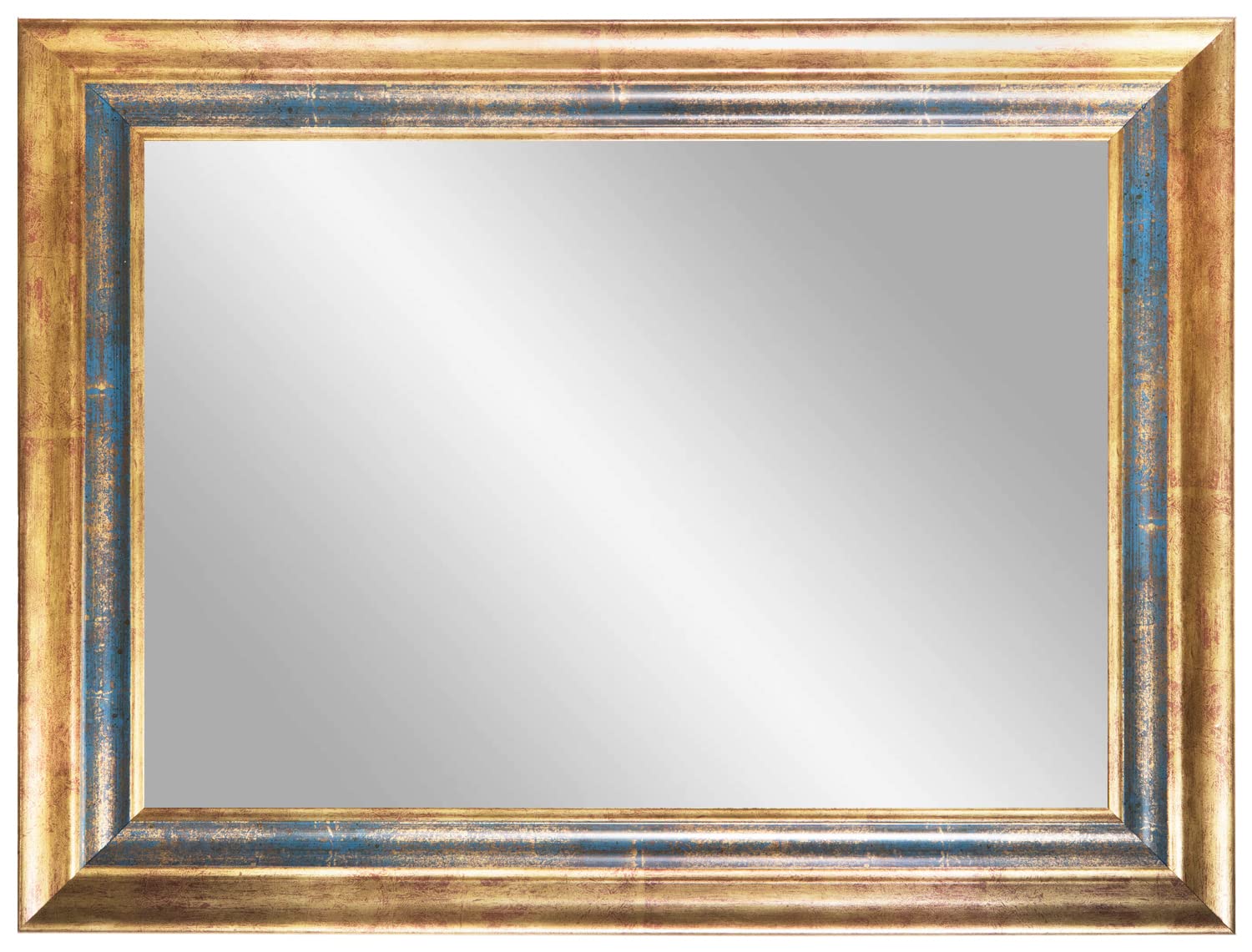 Online-GalleryKing Miroir mural personnalisé 70 x 140 cm Bleu Or Baroque Shabby Vintage pour | Couloir | Salle de bain | Salon | Chambre à coucher | Cadre de miroir OGK-EH23