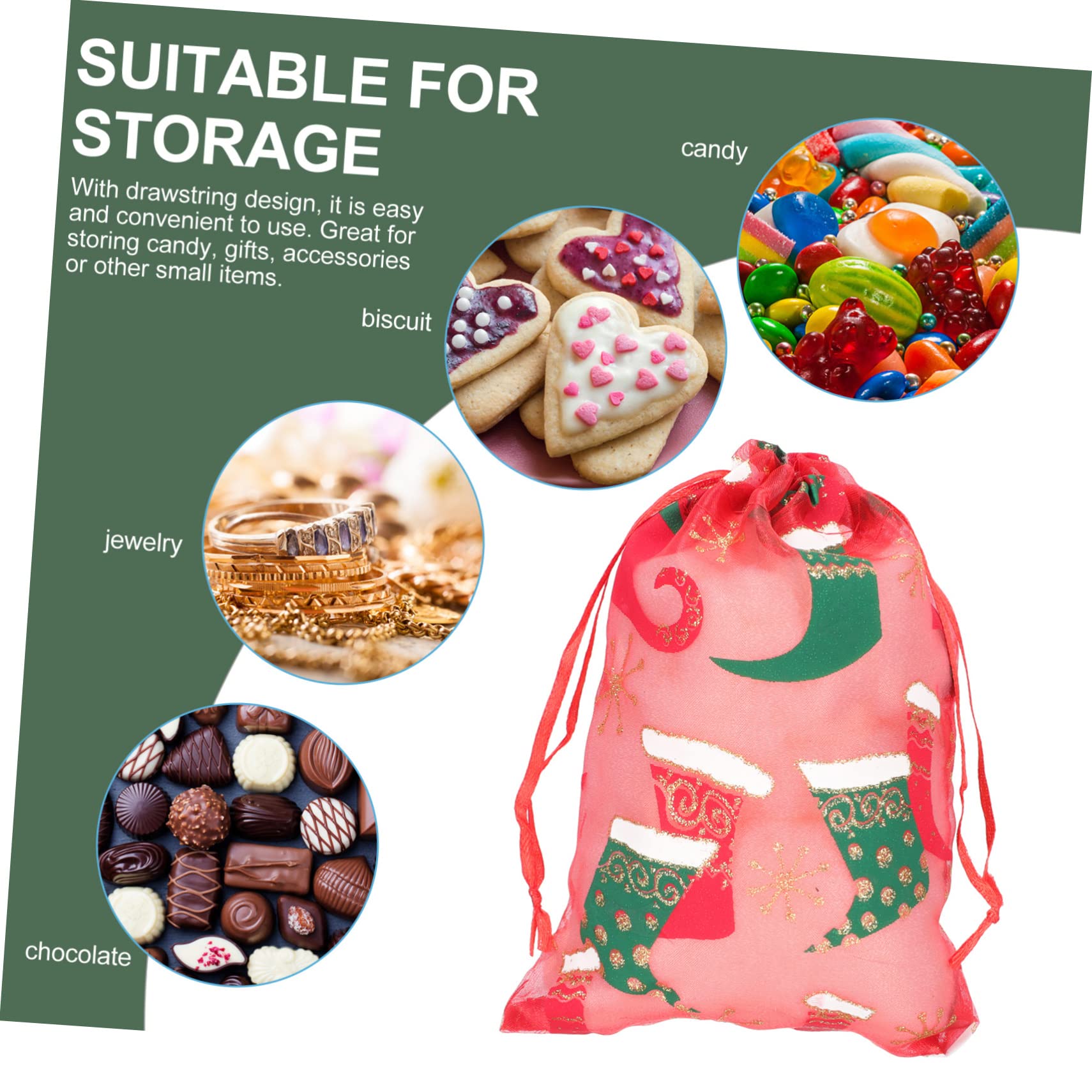 GLEAVI 75stücke Organzabeutel Für Weihnachten Kordelzug Geschenktüten Für Süßigkeiten Für Festlichkeiten Und Familienfeiern Aufbewahrungstaschen Für Snacks Und Kleine