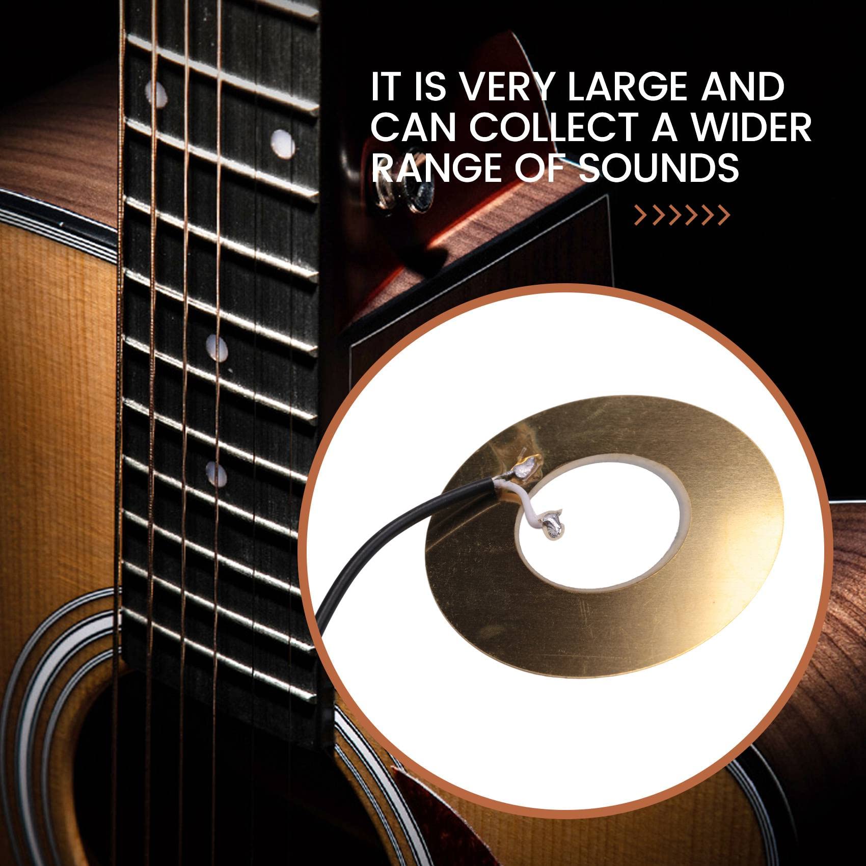 2 PièCes 50MM Pickup Piezo Amplificateur PréCâblé à Transducteur avec 6,35 MmSortie Jack pour Guitare Acoustique Ukulele BoîTe à Cigares Guitare