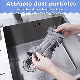 Zubebe 12 Pcs Duster Refill Reusable Fleece Duster Refills Feather Flat Dusters Multi Surface Washable Cleaning Pads Tools for Home, Blinds, Car, Pet, Furniture, Fans (Bright Color)