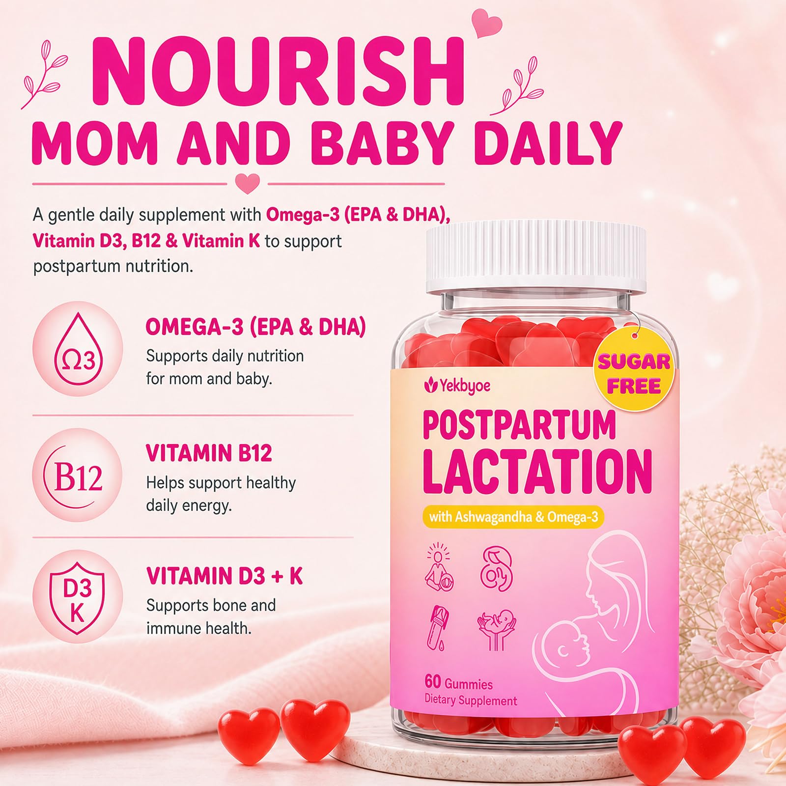Lactation Support - Lactation Supplement for Breastfeeding Moms, 60 Gummies — Amazon image 3