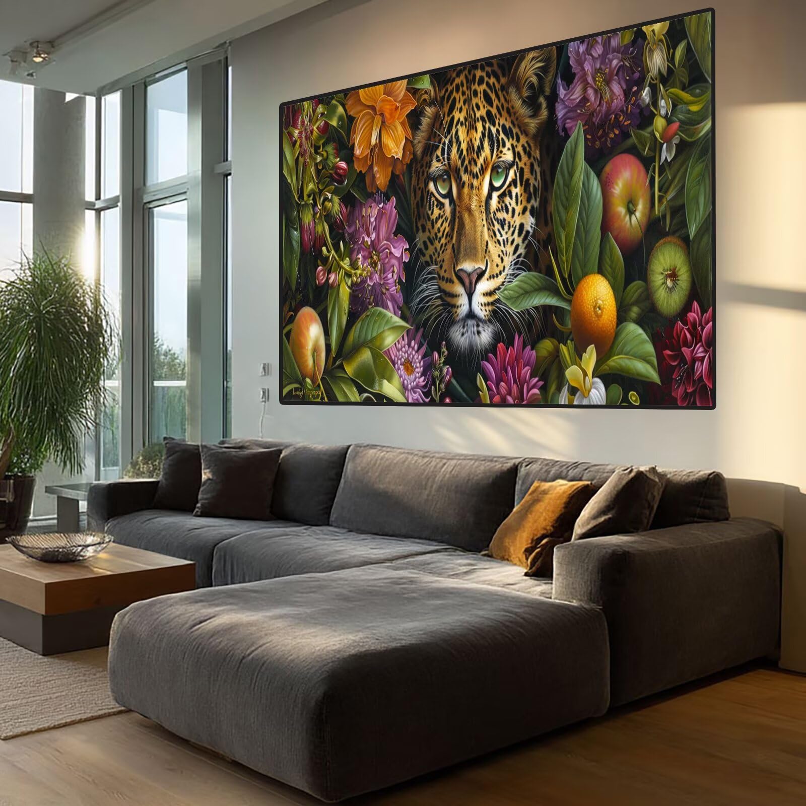 Leopard Diamond Art Garden Diamond Painting Arts and Crafts dla dorosłych, zestawy do malowania diamentami 5D, dorosłych, Crysta, haft krzyżykowy, zestaw do haftowania dla początkujących, dekoracja