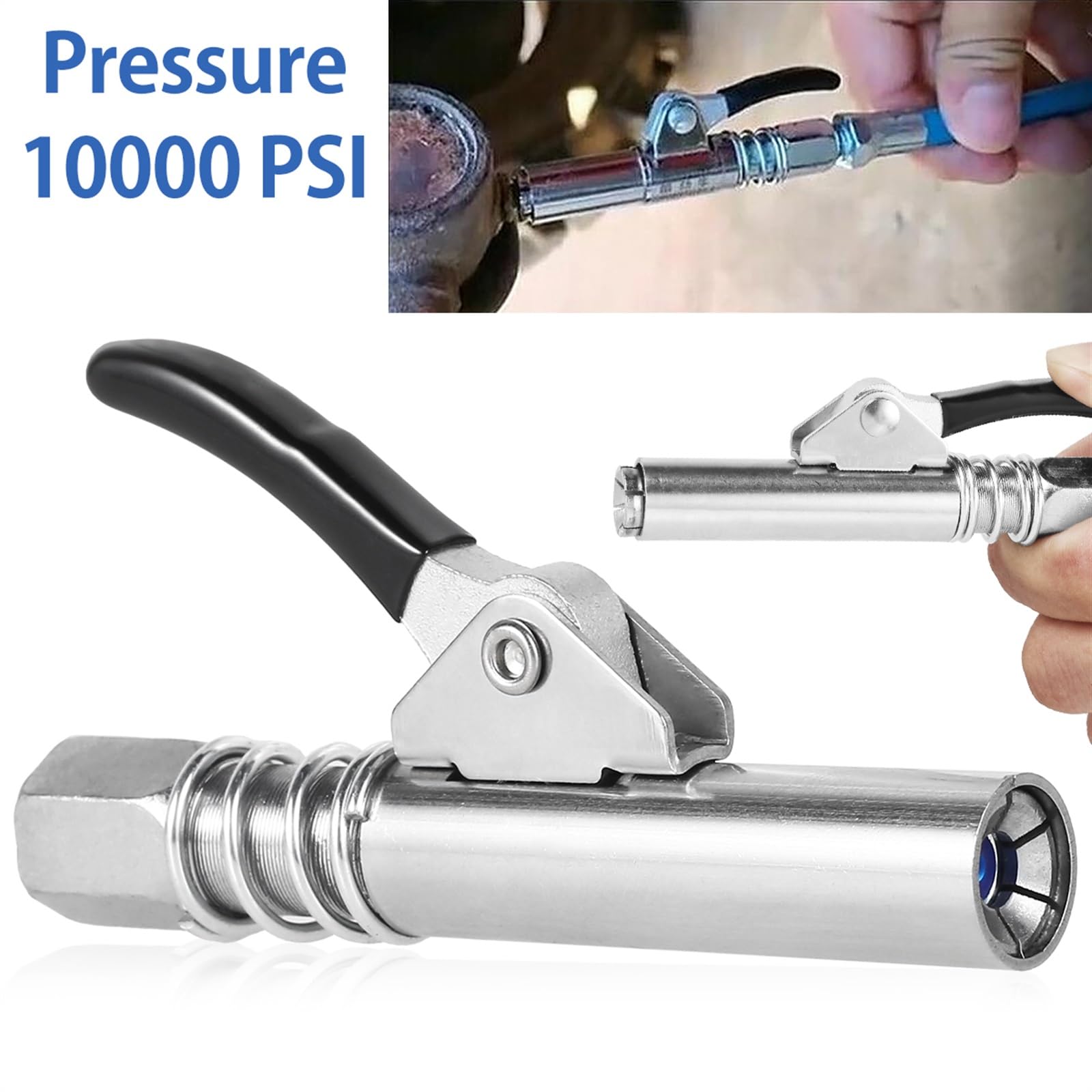 Łącznik do smarownicy Złącze pistoletu smarowego Smarownica łącznik Mini ręczna głowica pompy smaru 10000PSI Dysza smarująca strzykawki(Grease nozzle)