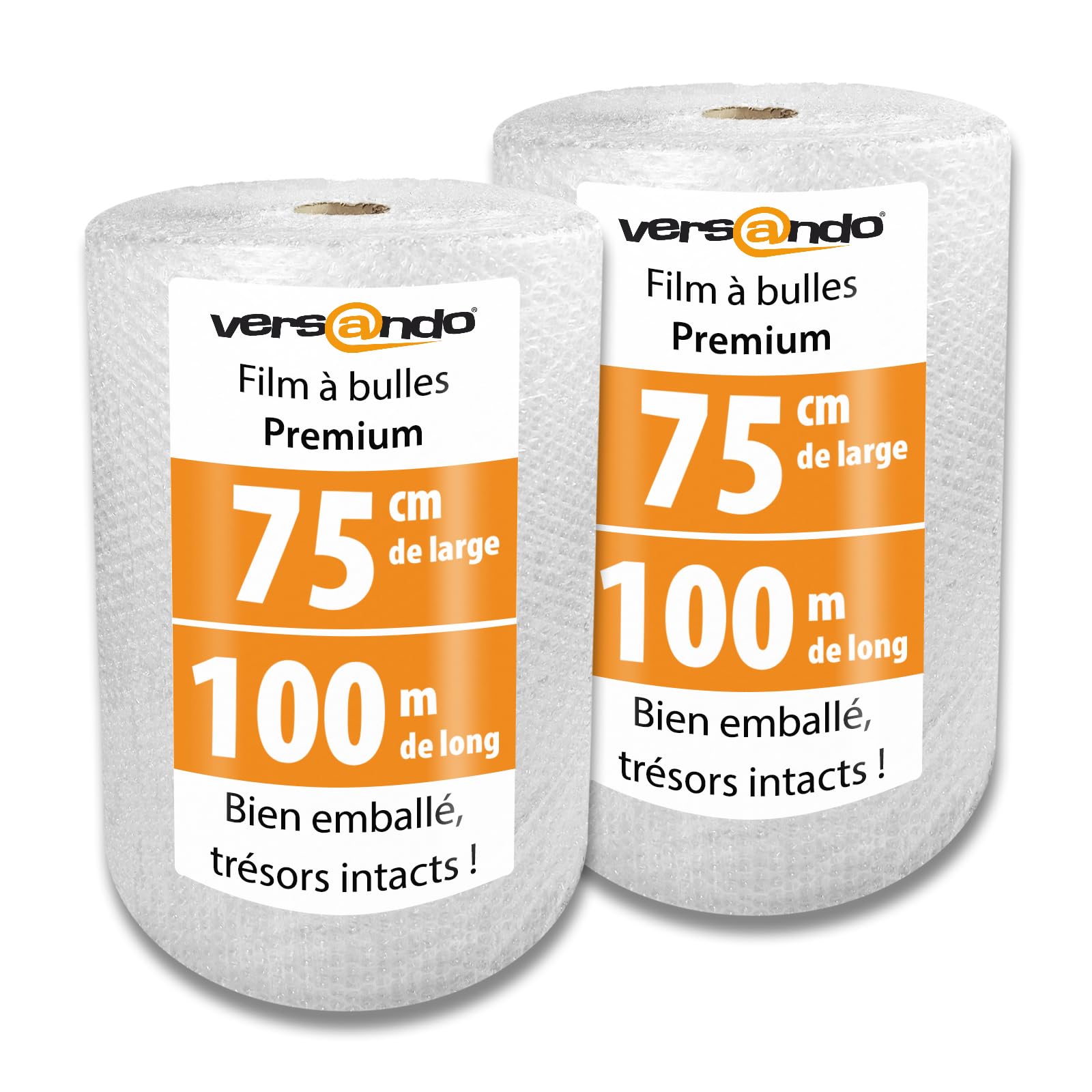 versando 2x Premium film à bulles 100m x 0,75m expédition, emballage, déménagement papier bulle rouleau à deux couches