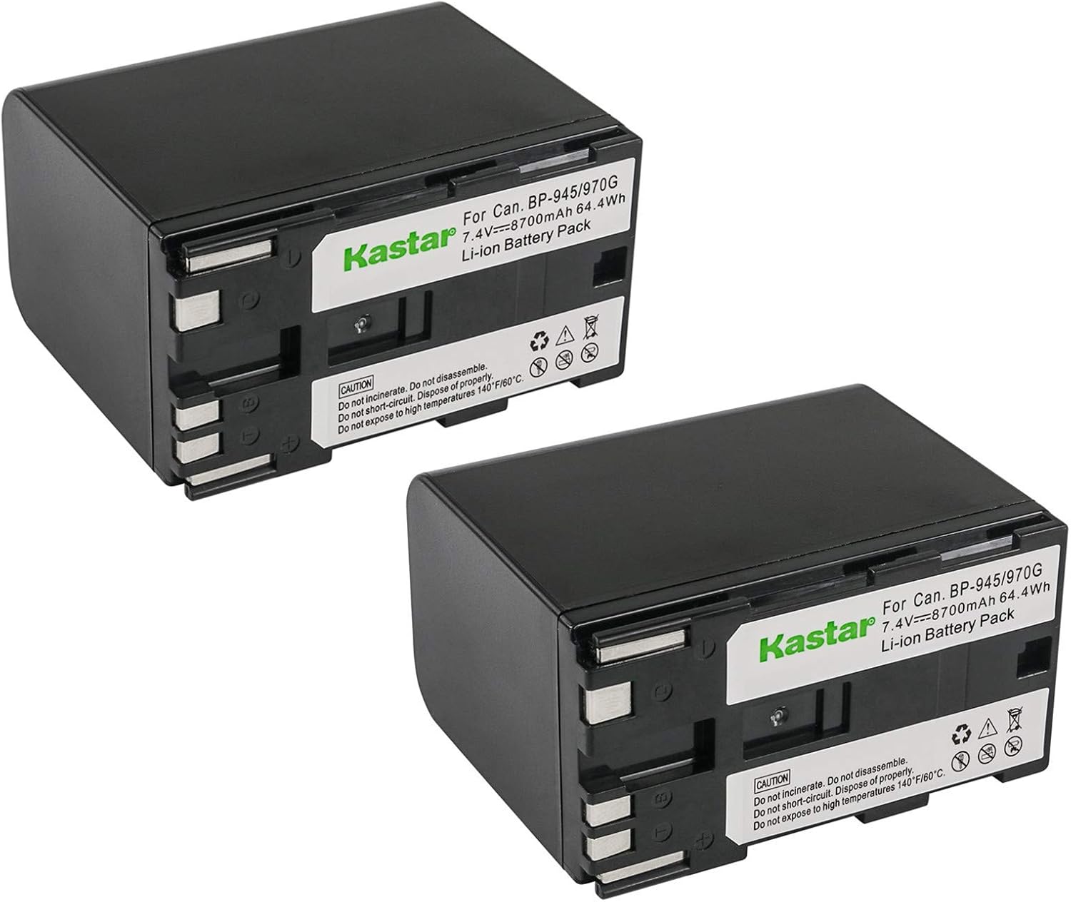 Kastar Battery (2-Pack) for Canon BP-945, BP-950, BP-970, Canon C2, FV1, FV500, Optura, Ultura, Vistura, DM-XL2, DM-MV20, E65AS, ES-8600 Hi8, G2000, GL2, MV200i, UC-V300, V75Hi, XH-G1, XL-H1, XM2, XV3