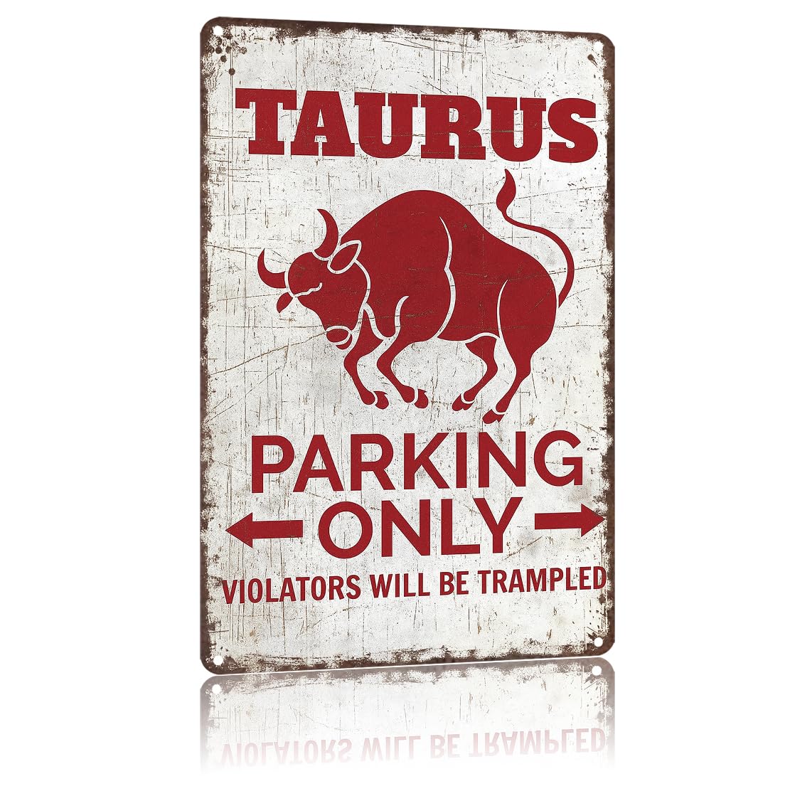 KWQDOZF Funny Metal Signs Poster 8x12inch Taurus Parking Only Aluminum Sign Wall Art For Home Room Bedroom Office Decor