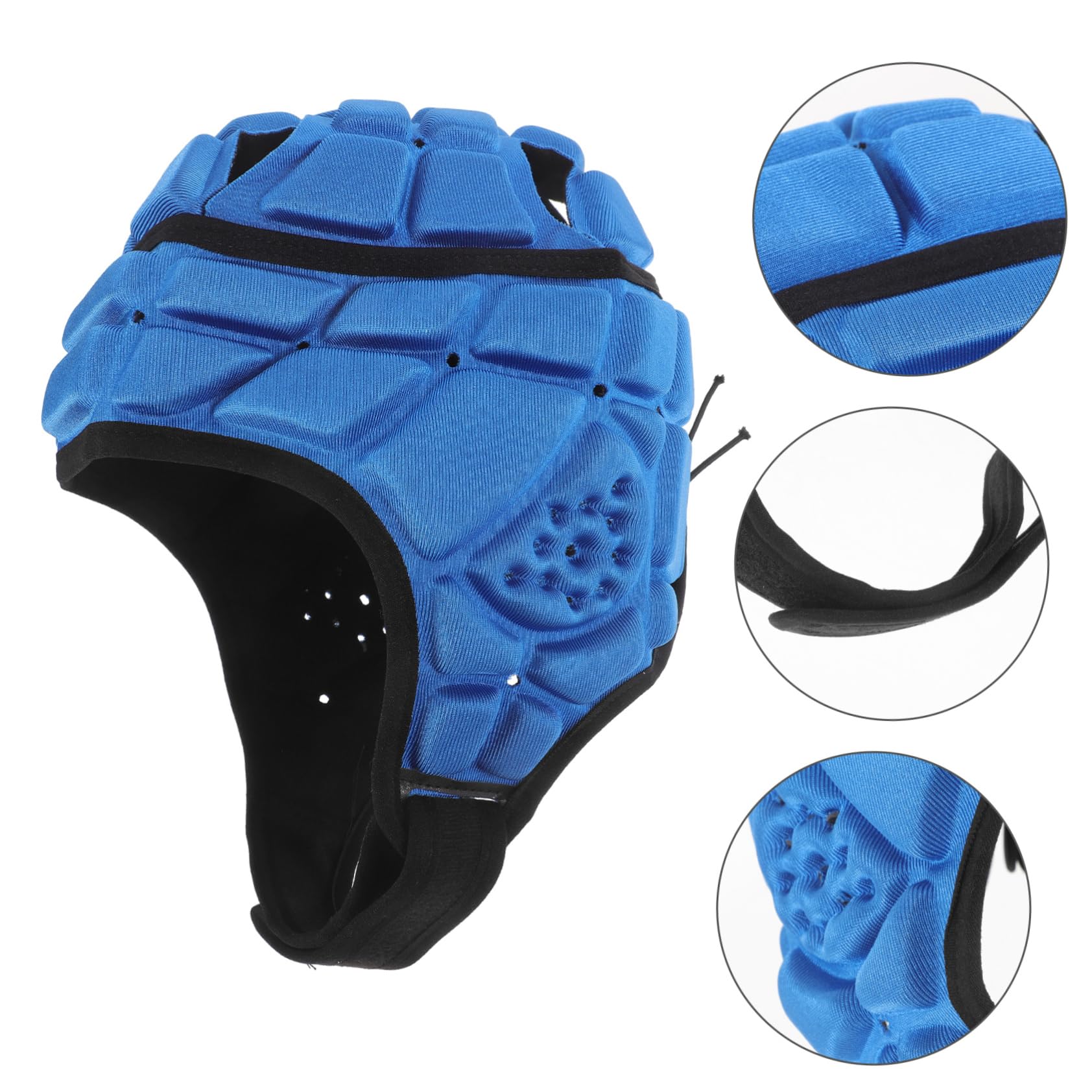 BESPORTBLE Casco de Seguridad anticolisión Casco de Esponja de Rugby para Guardia de Beisbol de Guardia de Futbol Protector de Cabeza anticolisión de Atleta Blue