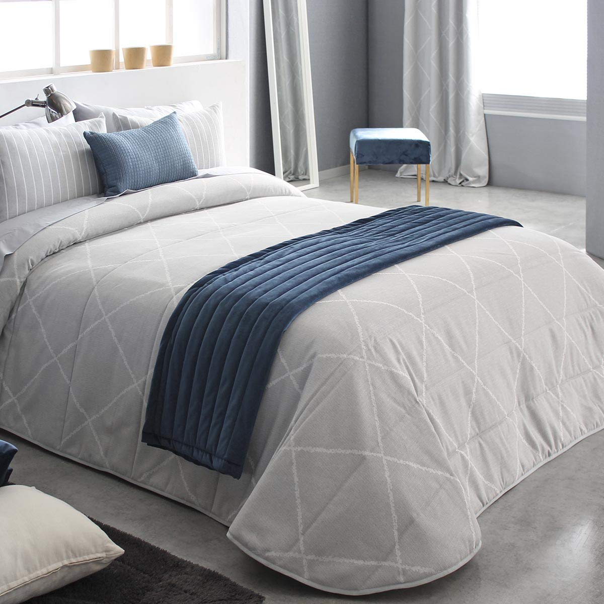 Reig Marti - Edredón Deniro B3 - Cama 150 Cm - Color Gris C08