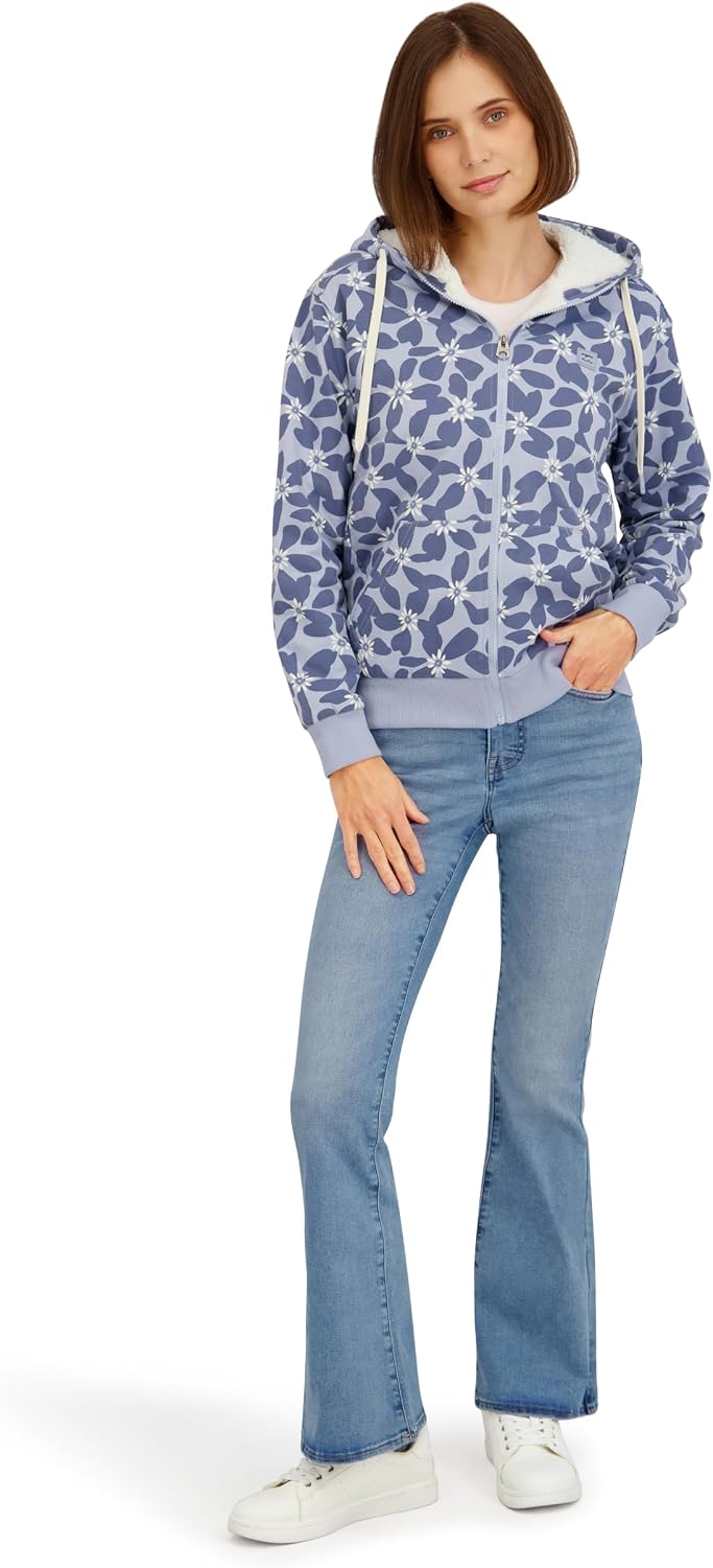Billabong Women's Full Zip Oversized Sherpa Lined Hoodie Jacket
