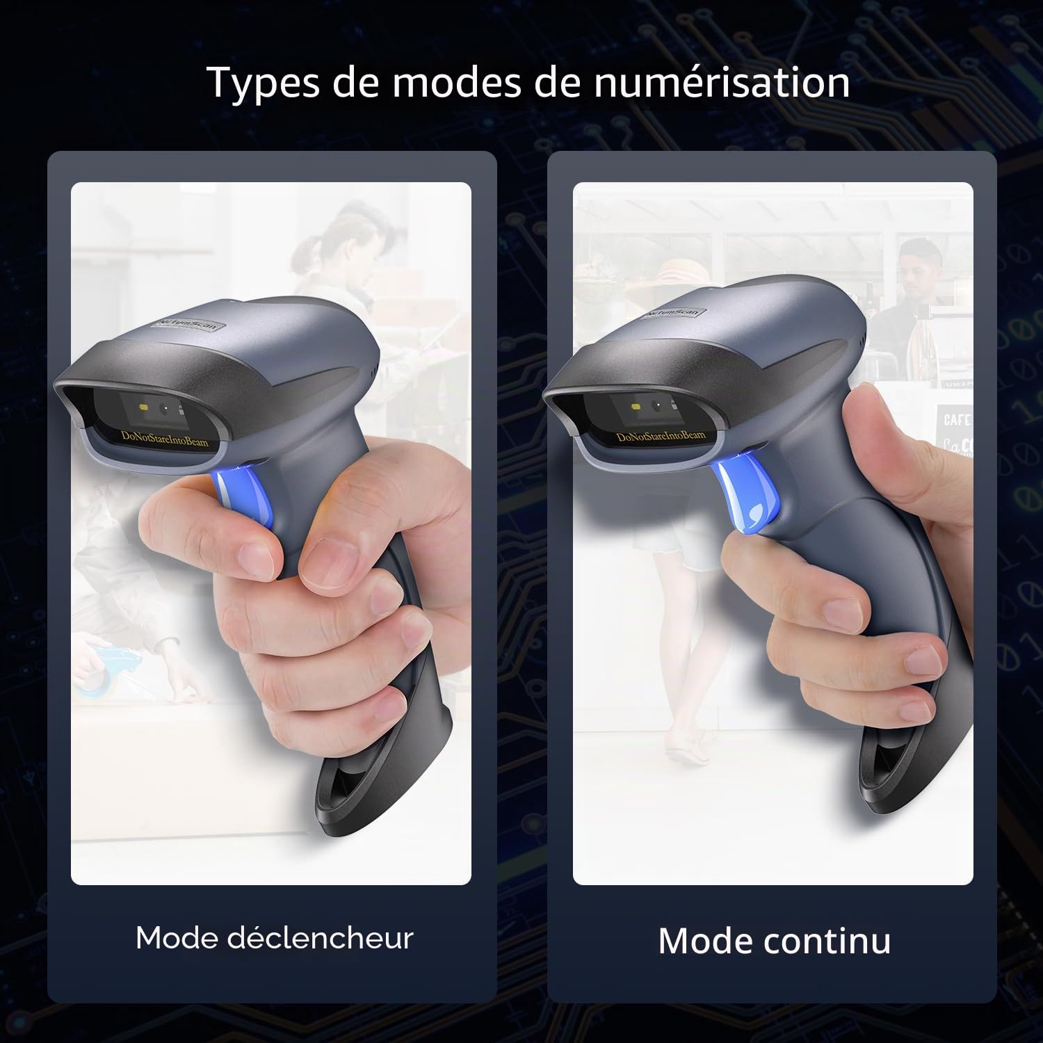 NetumScan 1D 2D QR Barcode Scanner 2.4G Wireless USB Wired Barcode Reader Scan DataMatrix Compatible avec Computer Laptop Windows OS PC for Warehouses Supermarket M8