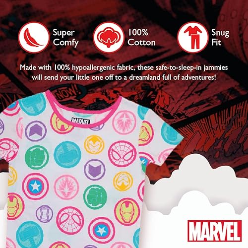 Miniatura 3 de Marvel Conjunto de pijama unisex de algodón ajustado de 2 piezas, suave y lindo para niños