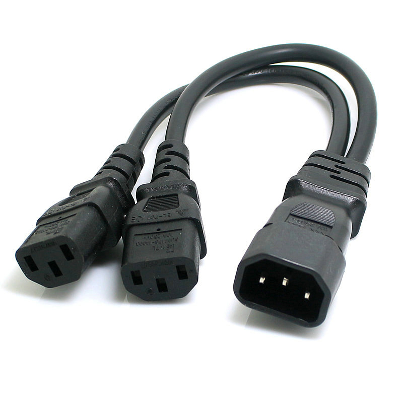 Cable divisor C14 a doble C13 en Y para distribución de corriente en rack