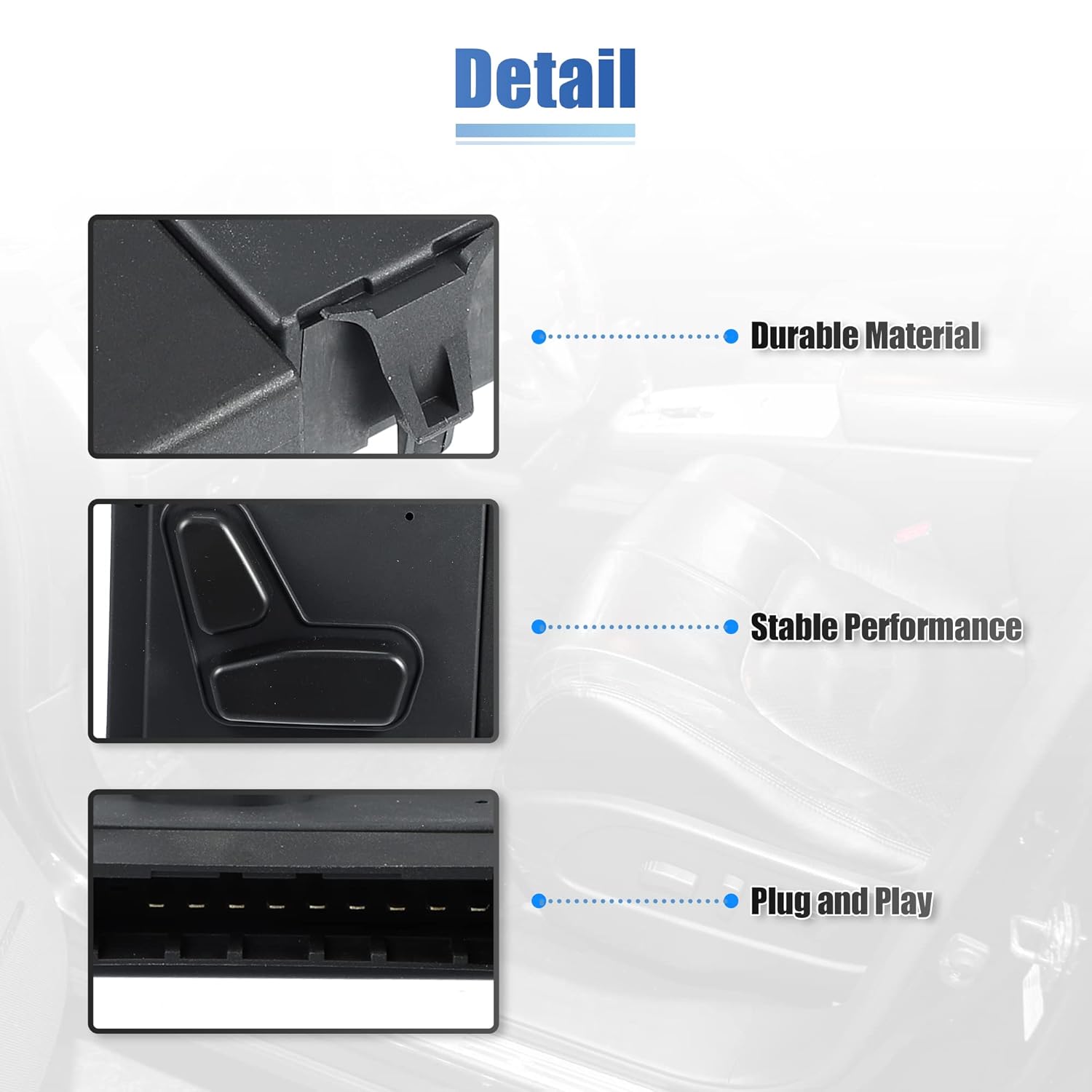 X AUTOHAUX Front Right Passenger Side Power Seat Switch for Dodge Charger 2006-2022 for Jeep Cherokee 2016-2022 56049432AE