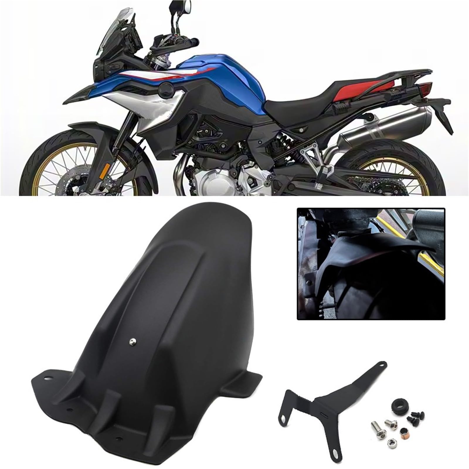 Parafango Posteriore Per F750GS F850GS ADV 2018-2023 | I parafanghi impediscono di sporcarsi di fango durante la guida dopo la pioggia.