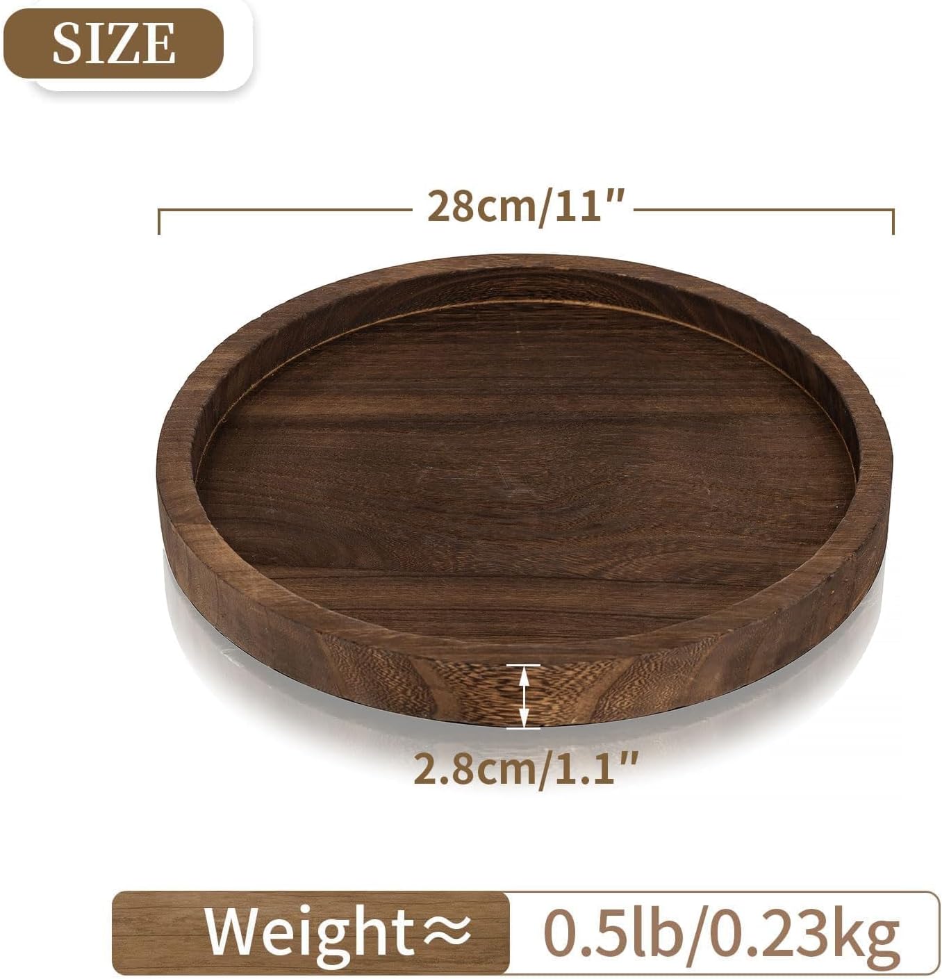 Hanobe Round Wooden Candlestick Holder Trays for Table Centerpiece Decor