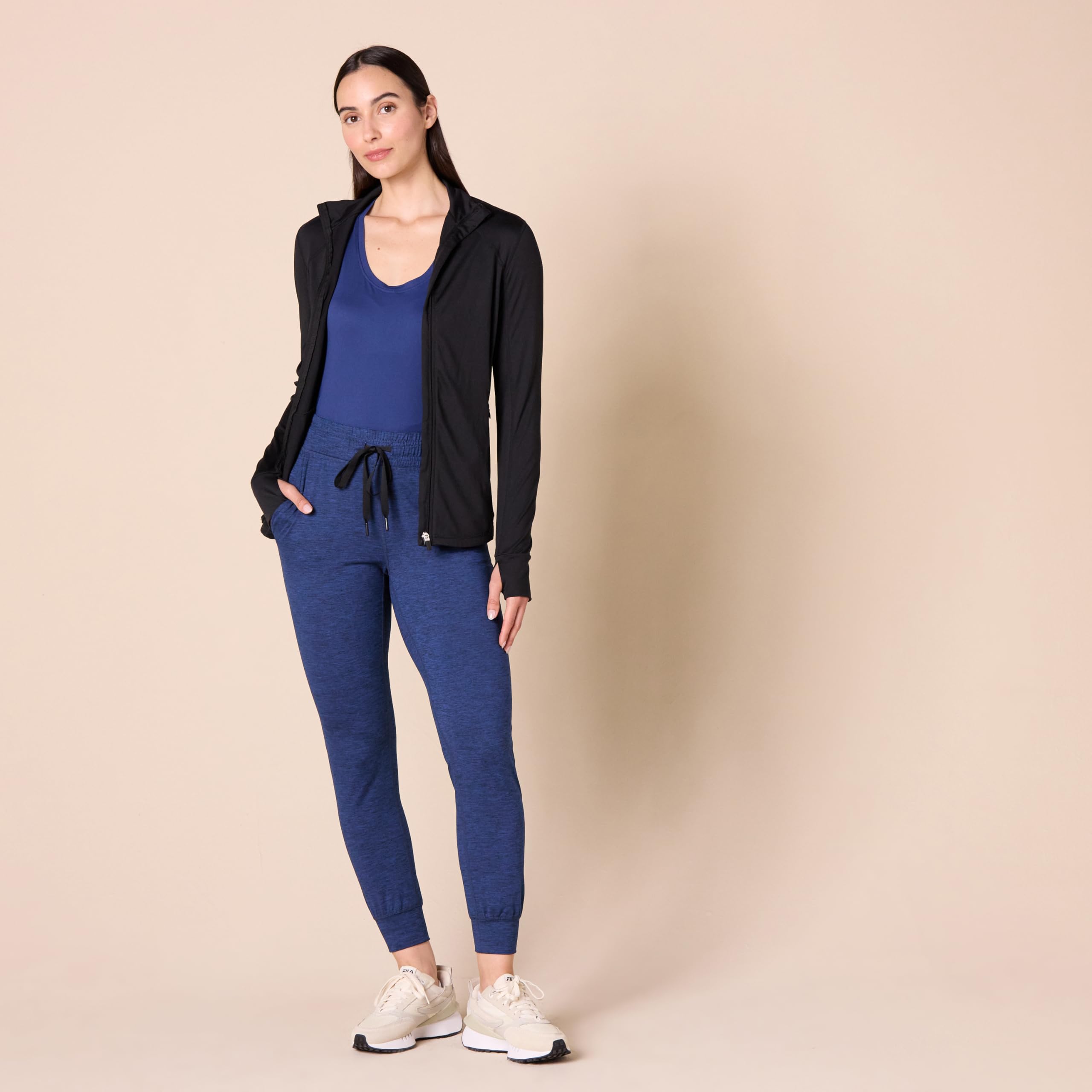 Amazon Essentials Pantalón Jogger, Elástico, Técnico, Afelpado - Colores interrumpidos Mujer