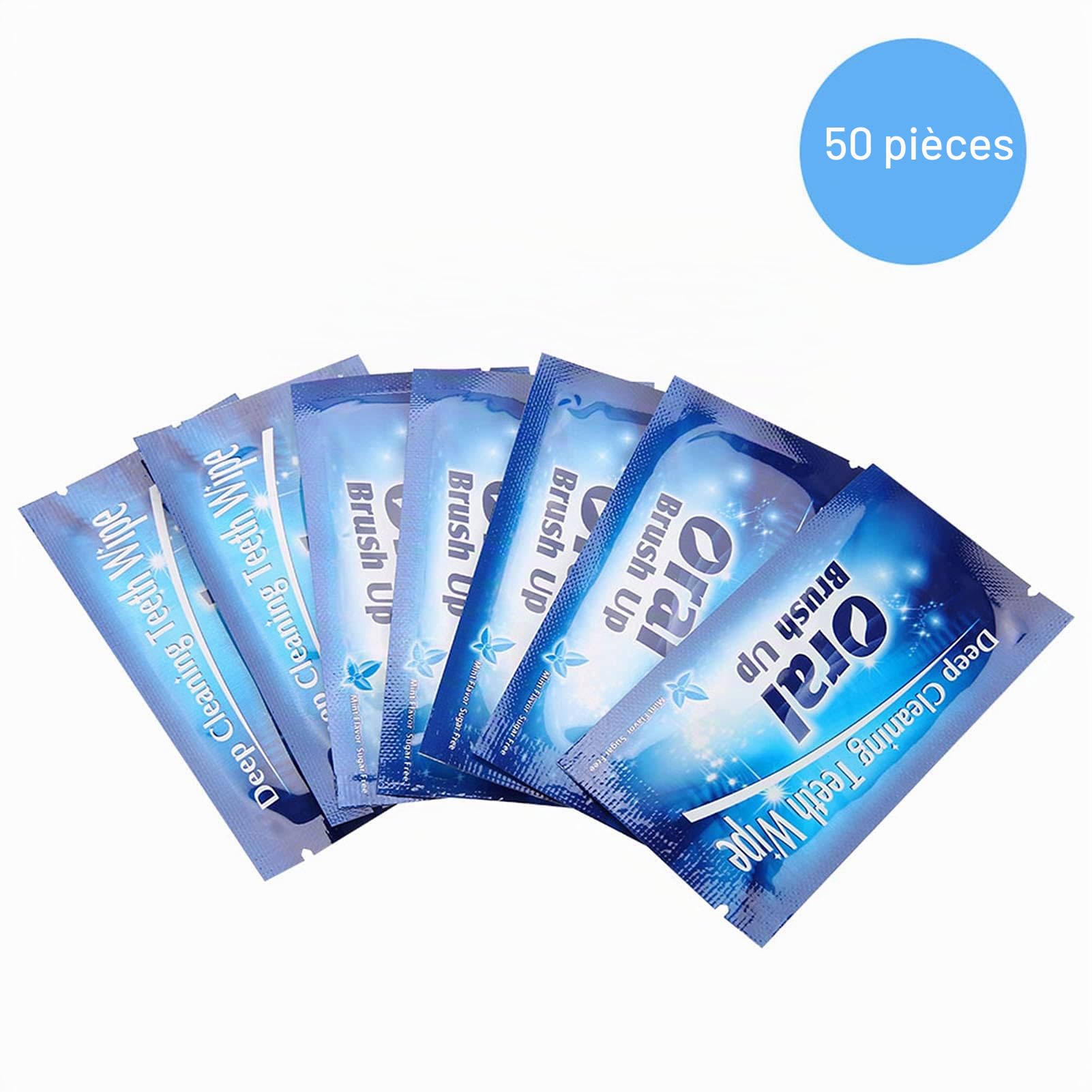 Lingettes de 50 Pièces,Lingettes Dentaires pour Nettoyer les Dents en Tissu pour Nettoyage en Profondeur des Dents,Lingettes Orales pour les Dents,Lingettes pour les Dents,salviet