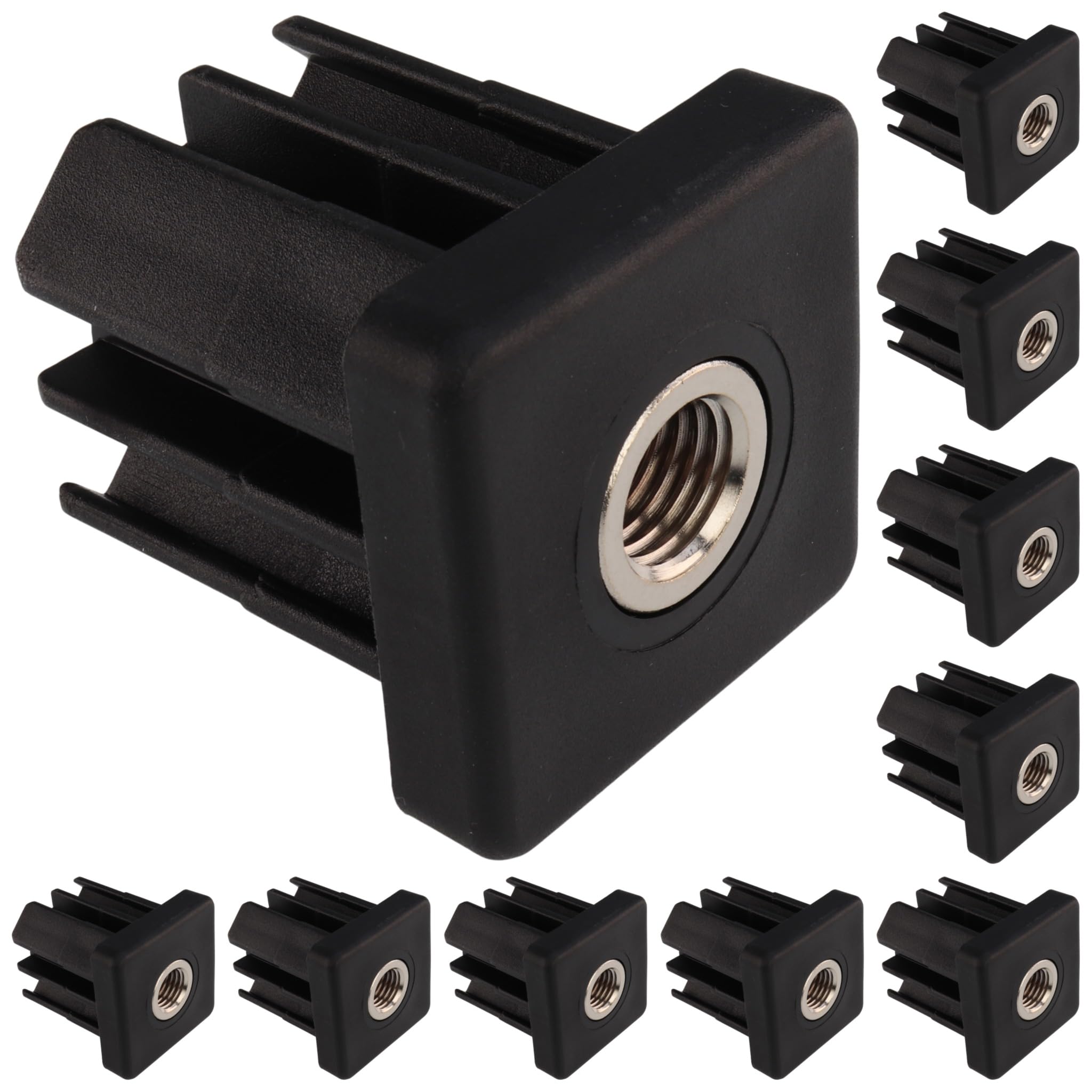 10 tapones roscados M16, 50 x 50 x 3,0, plástico PA reforzado con
