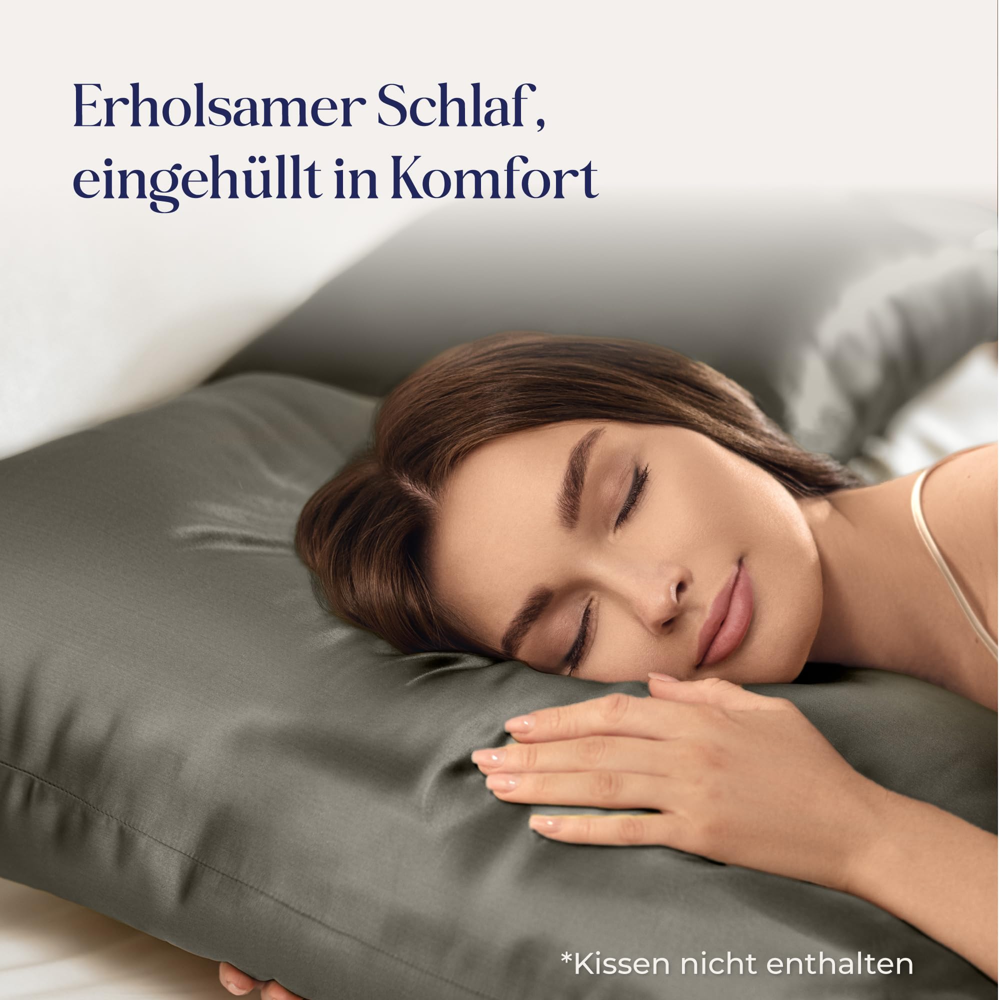 Dreamzie Seidenkissenbezug 100% Silk Pillowcase 22 Momme Güteklasse 6A - Oeko-Tex Zert. für Haar und Haut - 1 Stück - Dunkelgrau - 40 x 80 cm