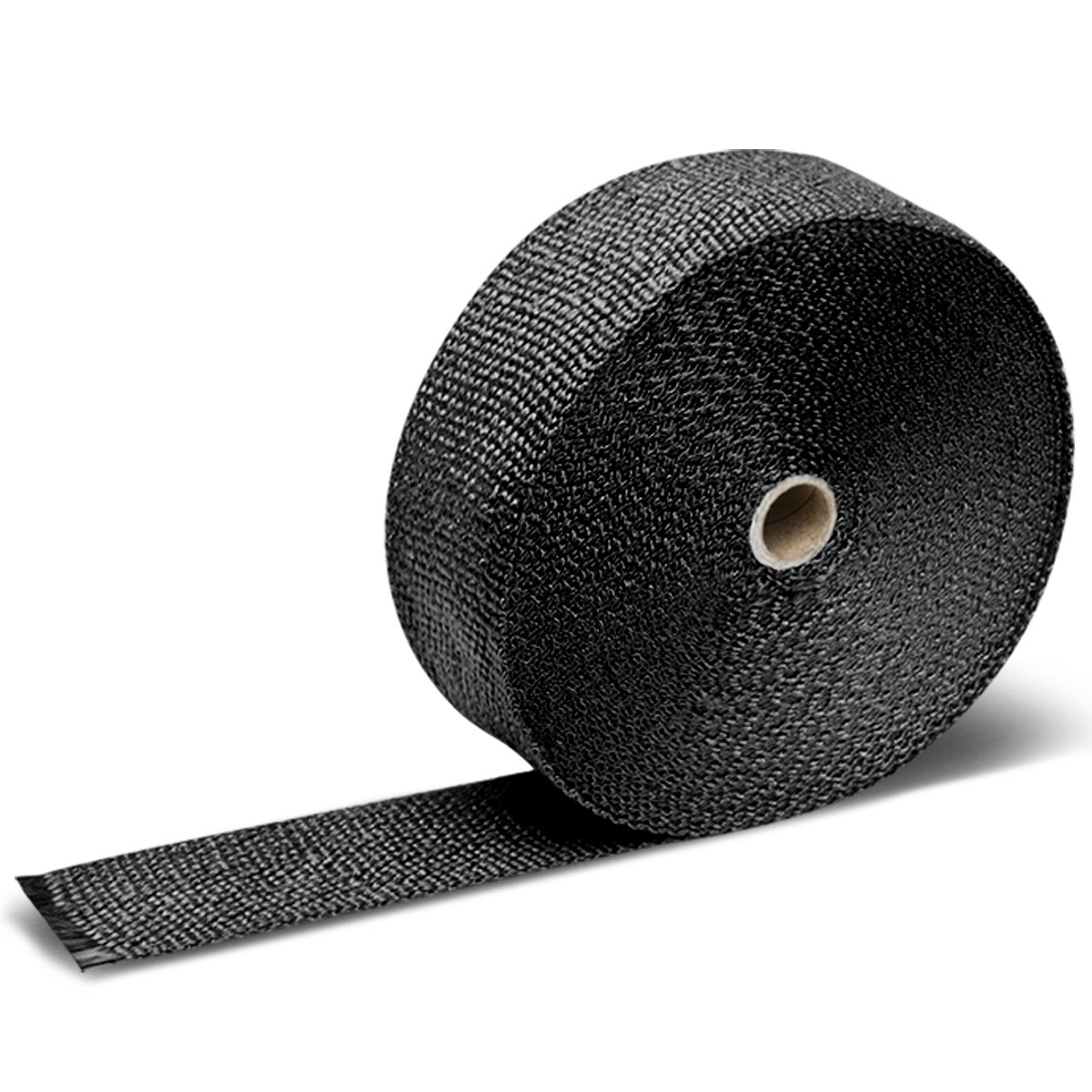 DNA MOTORING 2" x 15 Meter Black Exhaust Heat Wrap, Exhaust Tape High Temp Heat Tape for Pipes, Motorcycle Fiberglass Insulation Roll for Exhaust Pipes, WRAP-T1-BK-15M