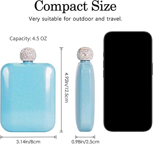 Miniatura 46 de Frasco de pulsera para mujer, botella de brazalete con tapa de diamantes de imitación para botella de vino de licor, juego de embudo de acero