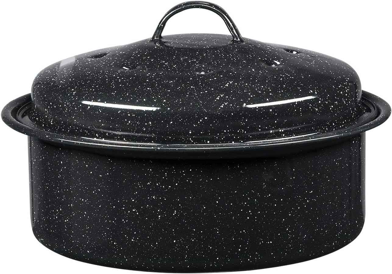 Granite Ware Steel Roasting Pan, Black, 1 Piece
