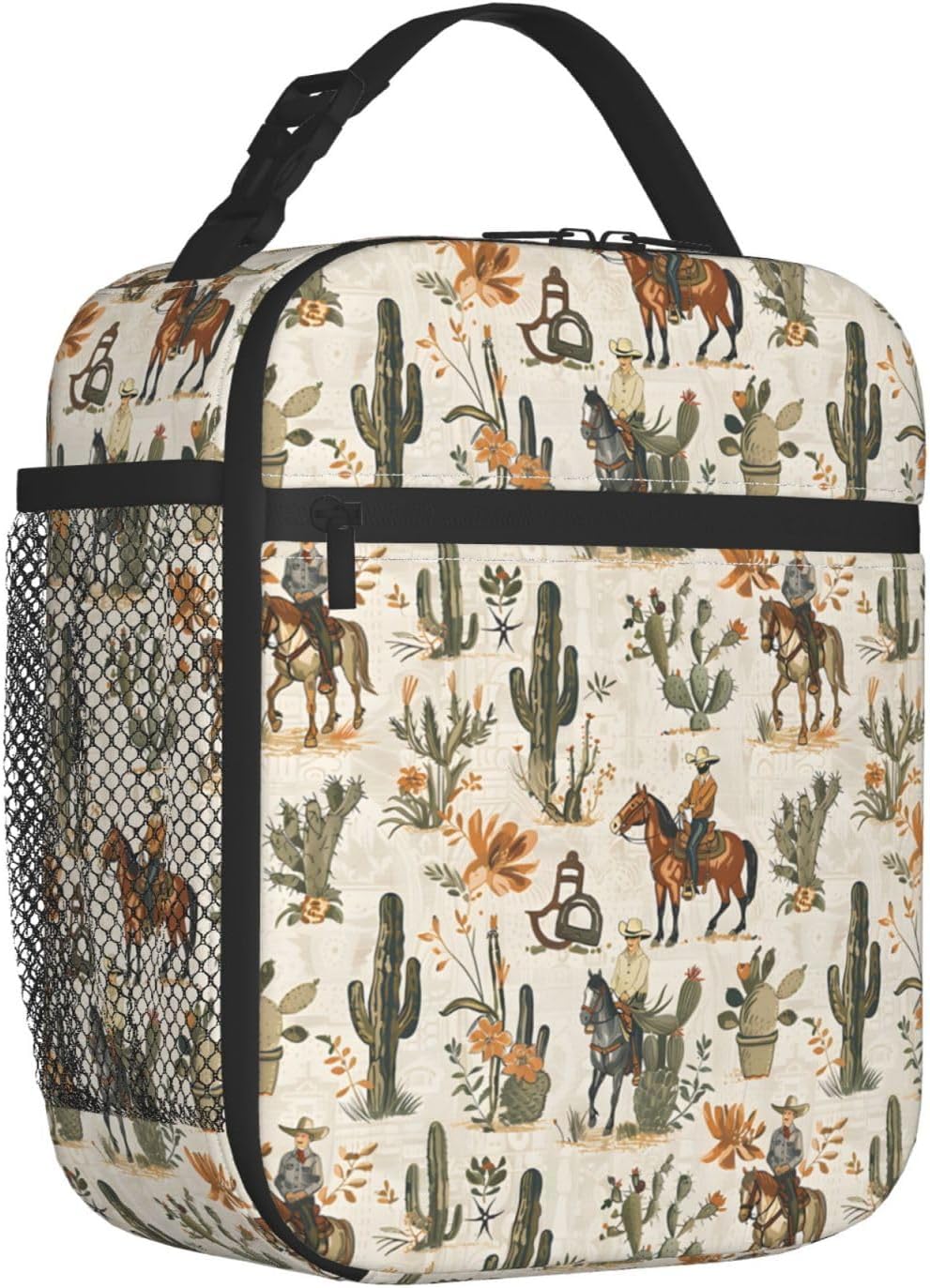 Cowboy and Cactus Rustic Western Lunch Box for Women Men, Insulated Lunch Box, Reusable Lunch Bag for Office, Work, Picnic, Travel - Image 2