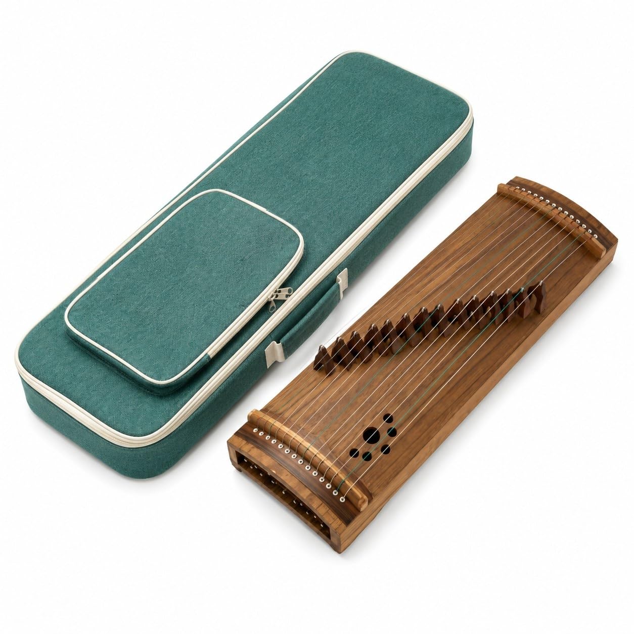 Mini przenośny 14-strunowy Guzheng Paulownia Wood dla początkujących | Kompaktowa konstrukcja o długości 70 cm zapewnia najwyższą przenośność i łatwe przechowywanie.