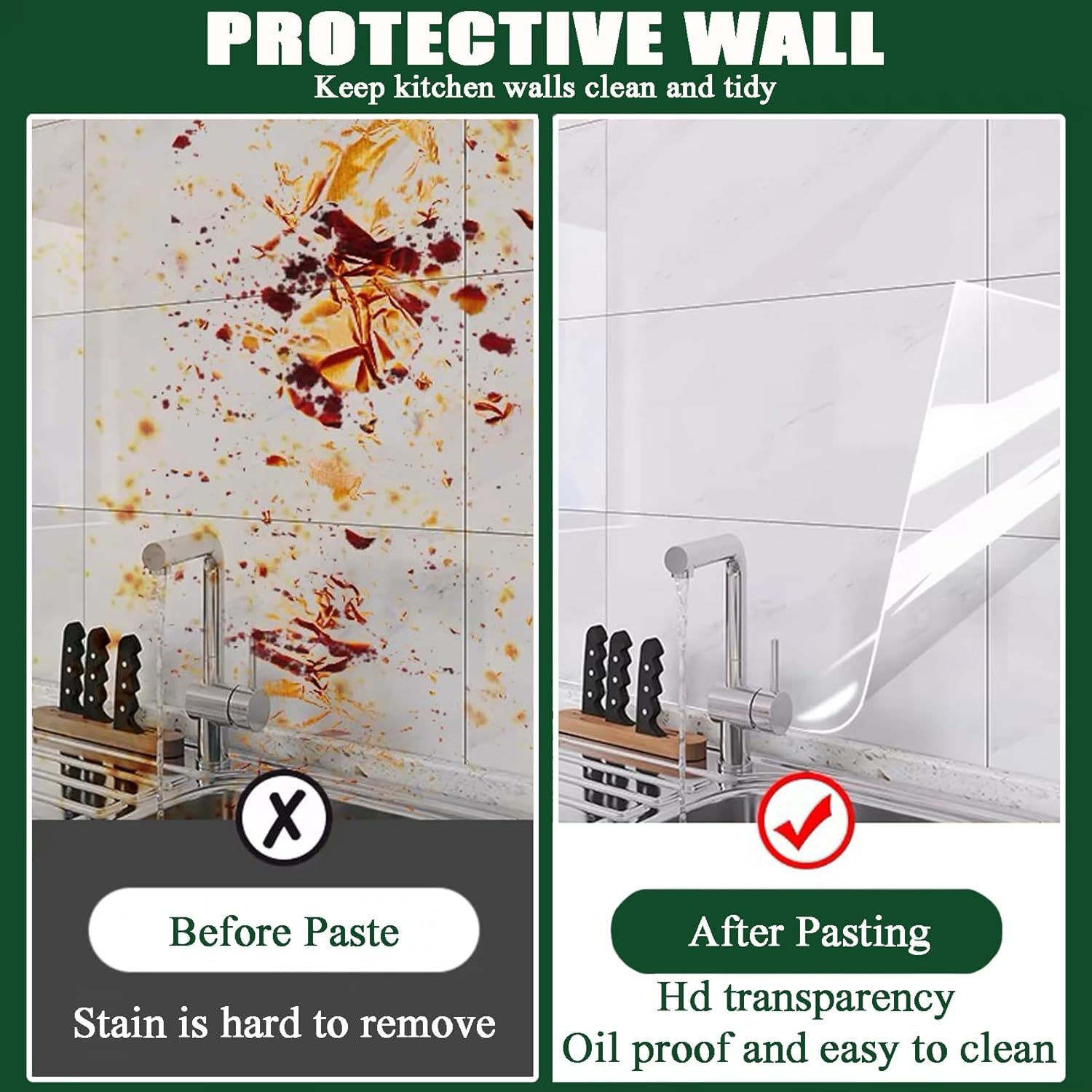 Transparent Wall Protection Sheet | Clear Self Adhesive Scratch & Stain Guard Film for Walls & Furniture | Crystal Clear Wall Protection Film || 61"x 200"cm 2