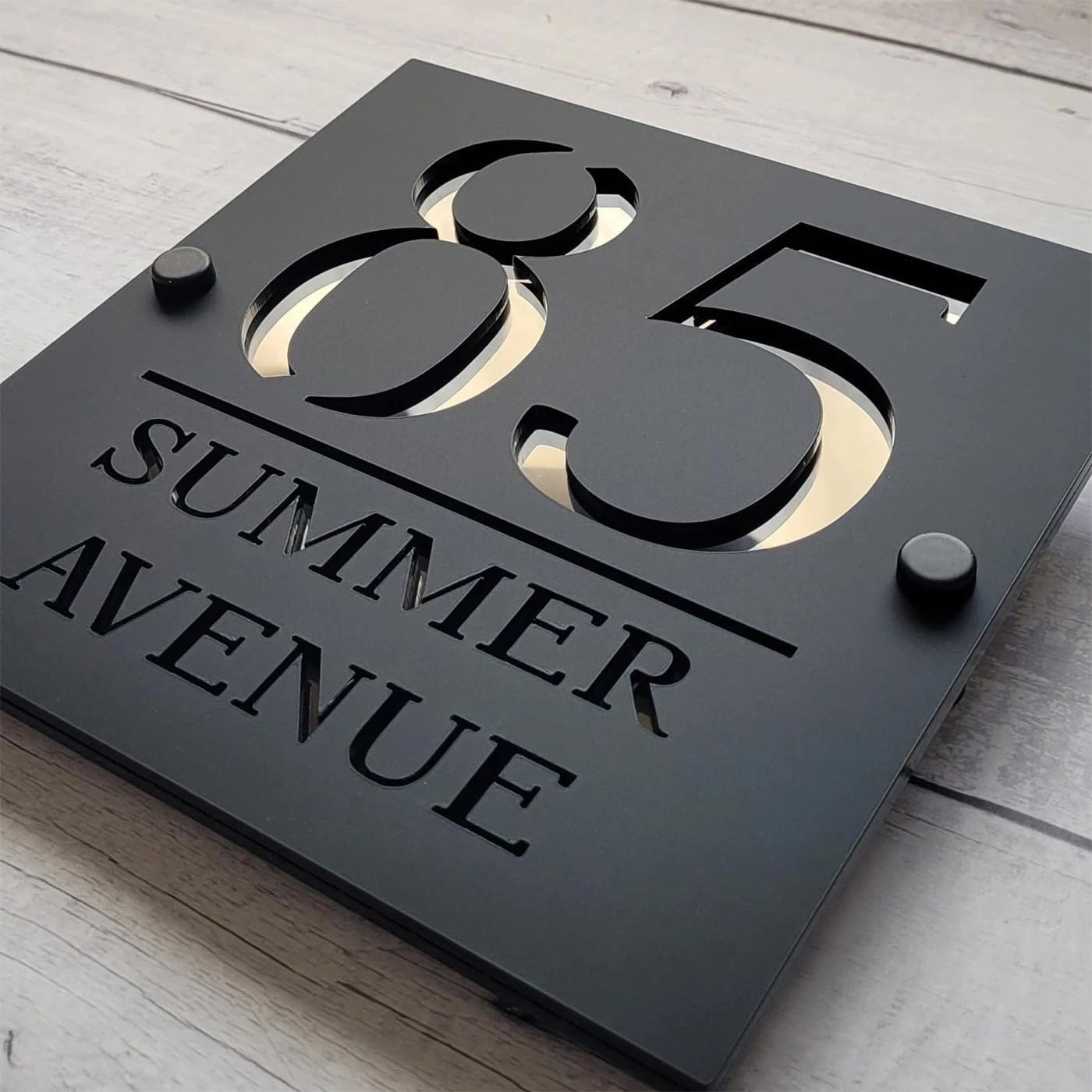 House Number Sign Personalized Modern Acrylic Door Sign 3D Floating House Sign Outdoor Street Address Wall Room Name Decor (15 * 29CM)