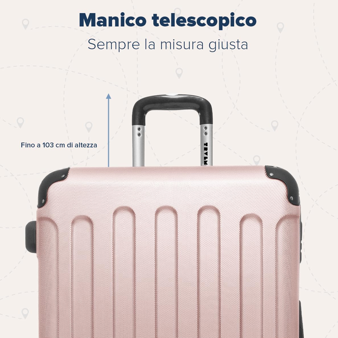 TRVLMORE Set Valigie Set 2 Valigie - Valigia Trolley - Set Trolley da Viaggio - Kit Valigie da Viaggio - Valige Set - Valigia per il Bagaglio a Mano e Valigia Grande - Rosa