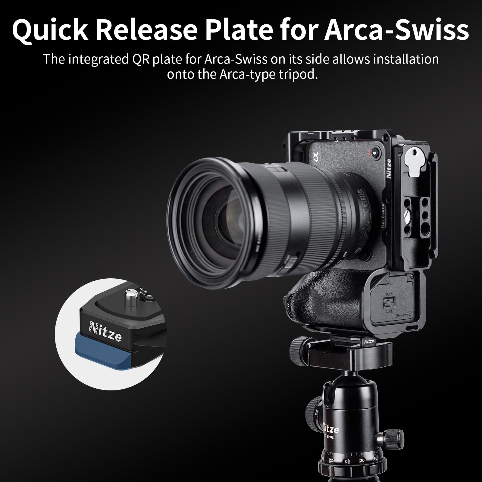 Nitze NATO Rail de 38mm, Rail NATO avec Goupilles de Positionnement de 1/4" et Plaque à Dégagement Rapide Intégrée pour Arca-Swiss - N49-A4
