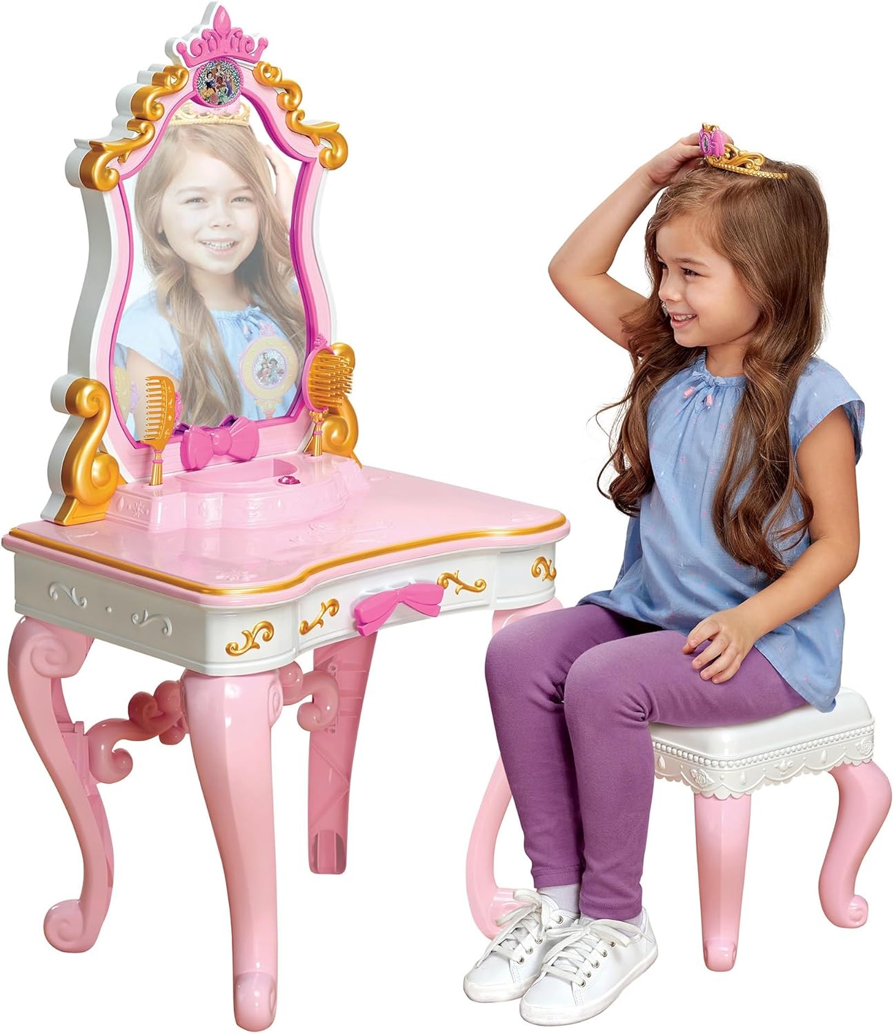 Disney Princess Ultimate Musical Vanity with Enchanting Messages & Celebration Song! Includes Brush, Comb, Tiara & 5 Rings