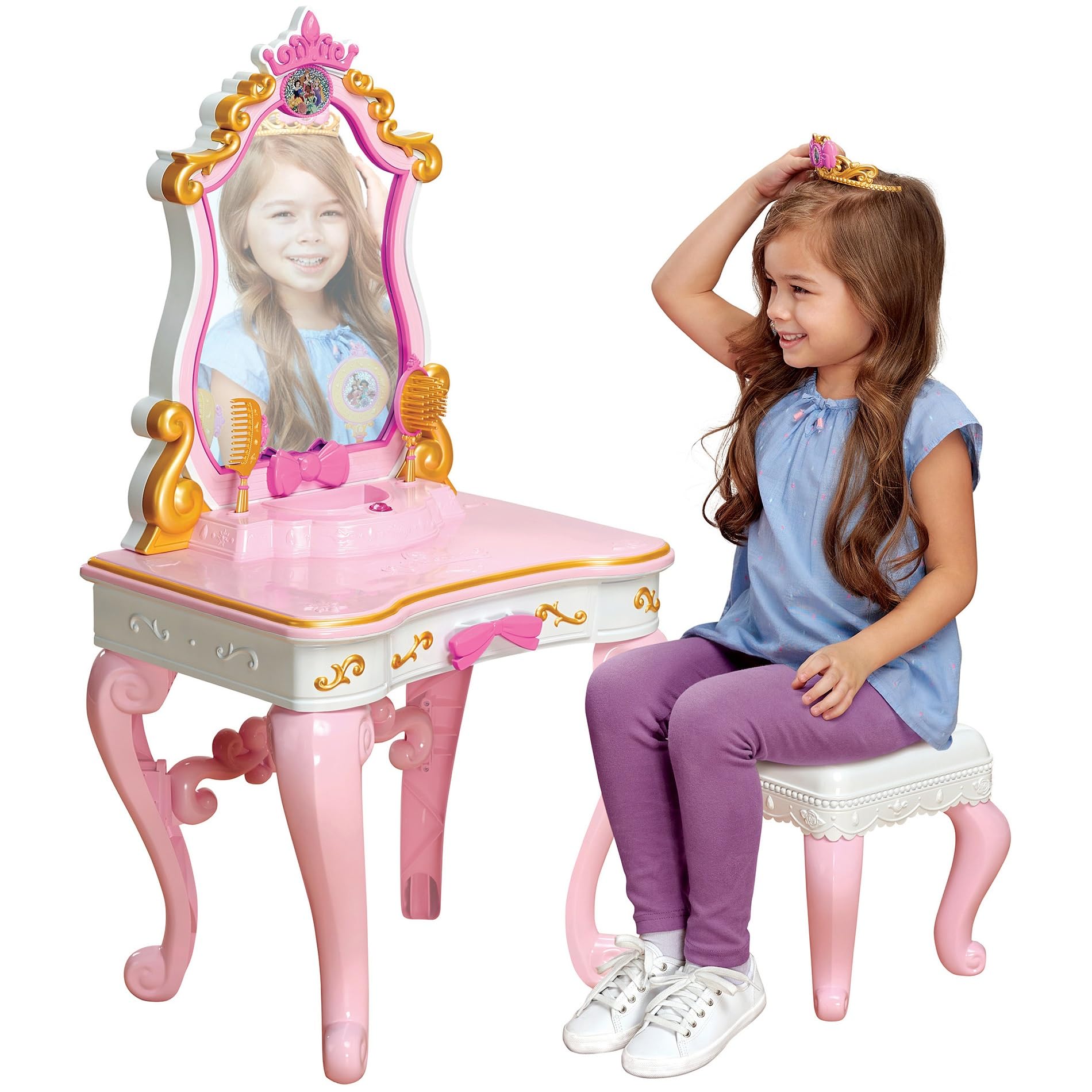 Disney Princess Ultimate Musical Vanity with Enchanting Messages & Celebration Song! Includes Brush, Comb, Tiara & 5 Rings
