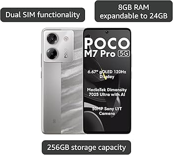 Amazon.com: Poco M7 Pro 5G (256GB + 8GB) (for Tmobile Mint Tello Amazon.com: Poco M7 Pro 5G (256GB + 8GB) (for Tmobile Mint Tello