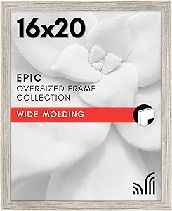 Americanflat 16x20 Picture Frame with Polished Plexiglass - Wide Picture Frames Made of Engineered Wood for Vertical or Horizontal Wall Display - Epic Collection - Driftwood