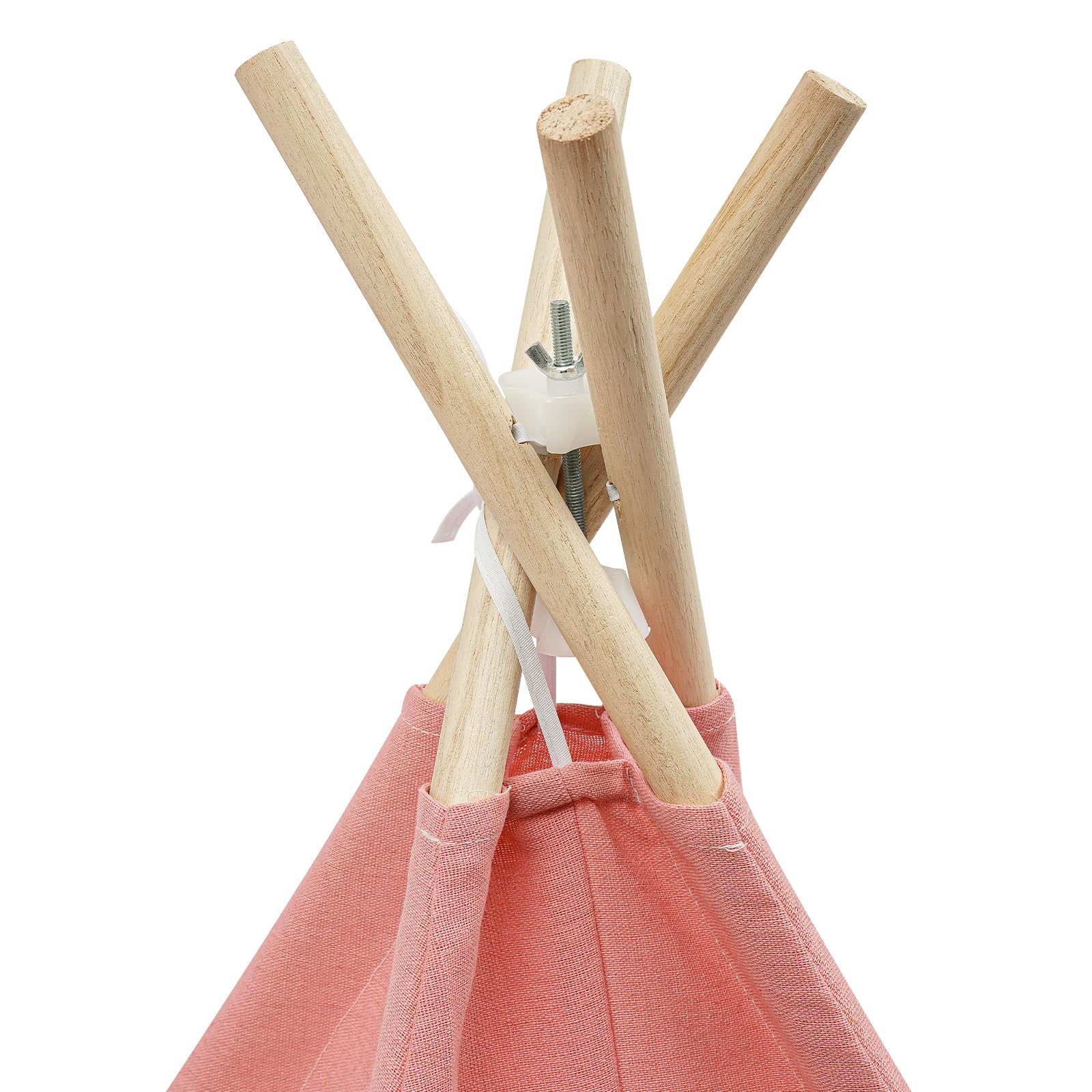 Tenda per bambini, tenda con luce, tenda da gioco per interni ed esterni, con imbottita, pieghevole, con catena luminosa, traspirante, in cotone e canapa (rosso)