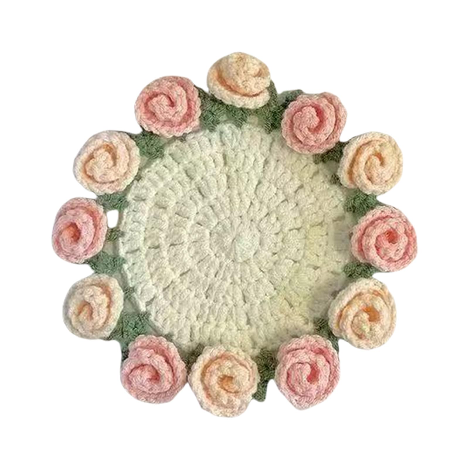 Coasters Crochet Kits Starter Rose Bouquet for Craft Lovers Rose Bouquet