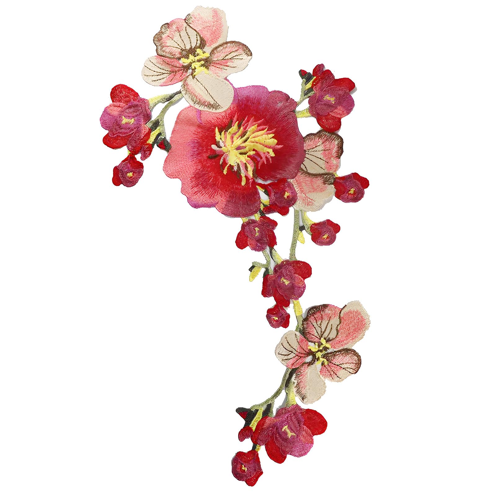JSGHGDF Embroidered Applique Water Soluble Sewing on Fabric Sticker for Shirt Dress Cheongsam Clothing Costume Decoration Embroidery Trim Applique