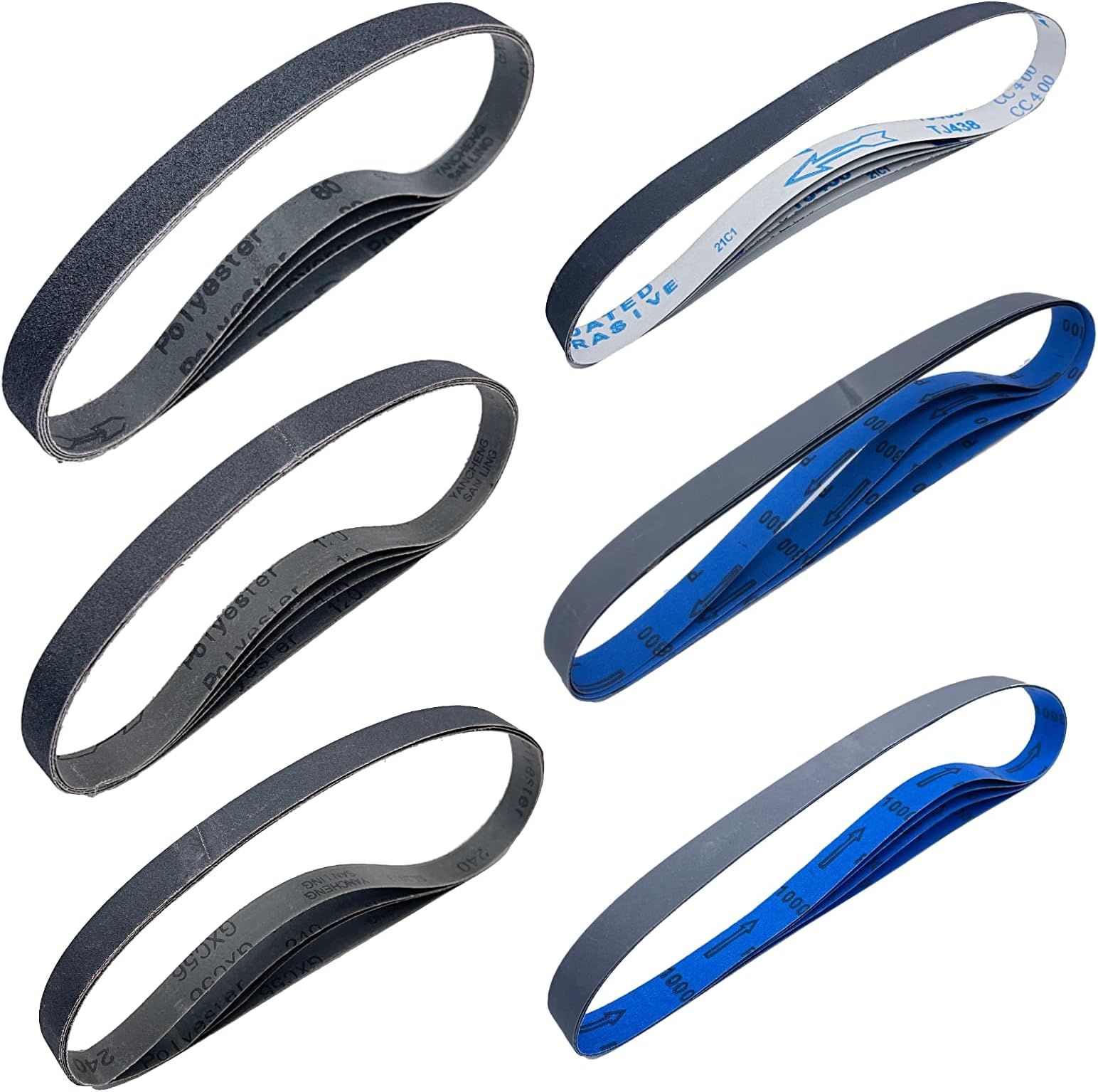 Tonmp 24 PCS 1 x 30 Inch Premium Silicon Carbide Sanding Belts