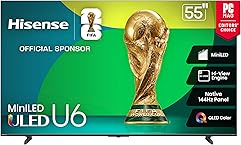 Hisense 55" Class U6 Series Best Value Mini-LED 4K UHD Smart HDR Gaming Fire TV (55U65QF, 2025 Model) - QLED, Native 144Hz, Motion Rate 480, Dolby Vision IQ, Dolby Atmos, Game Mode Pro, Alexa Built In