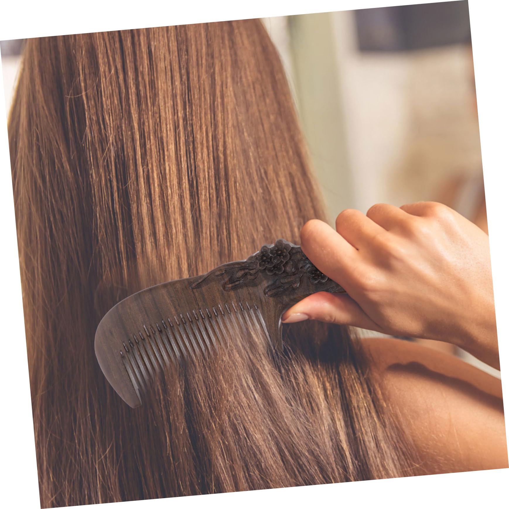peine de madera, Peine de madera sándalo, peine dientes finos, Natural hecho a mano, for Barba, for burlarse del cabello