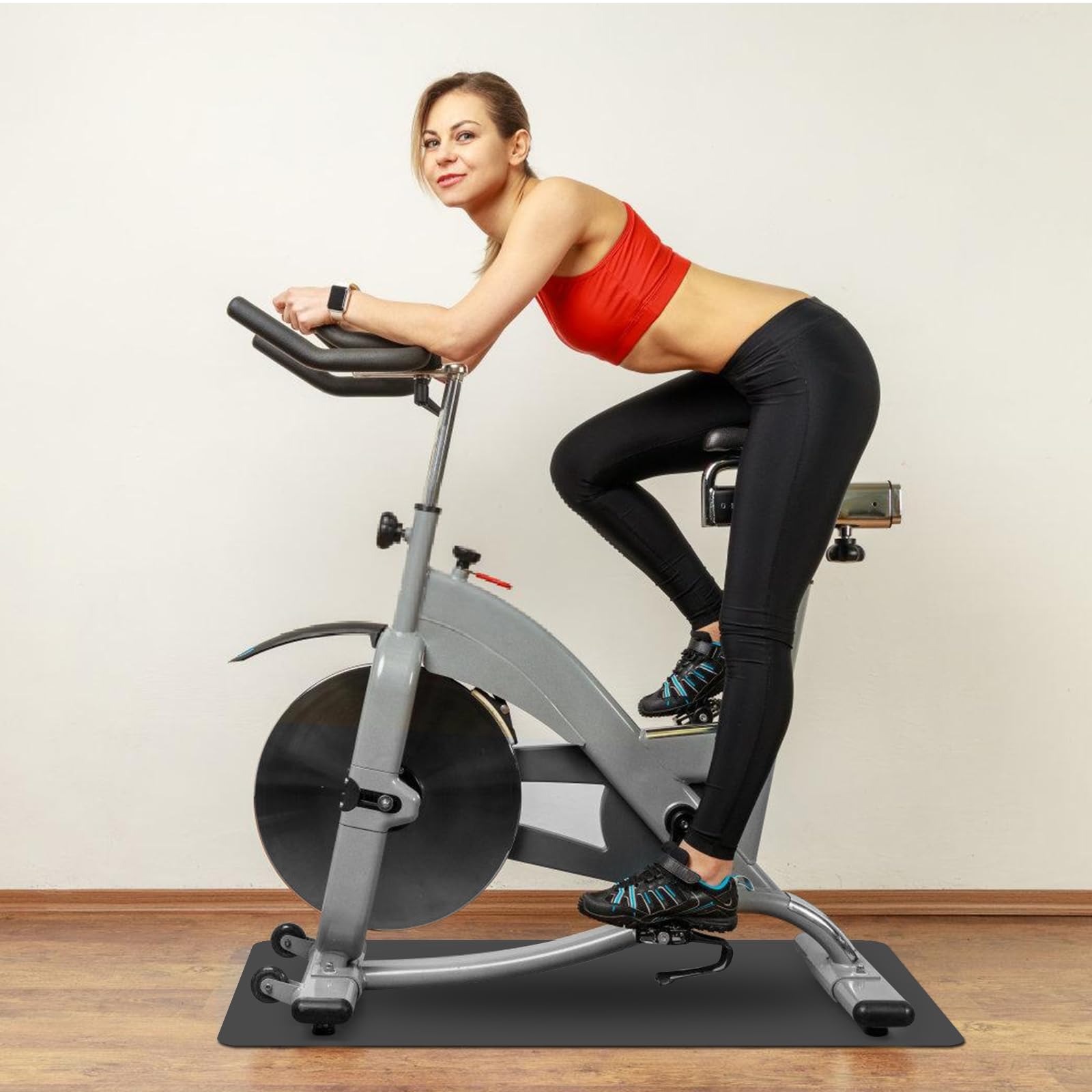Tappetino protettivo per tapis roulant: 2 pezzi, 60 x 30 cm, tappetino antiscivolo da 3 mm, tappetino di protezione per attrezzature sportive, tappetino antiurto per cross trainer