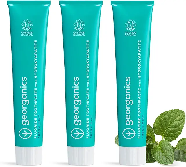 Miswak Toothpaste with Hydroxyapatite & Fluoride - 3 Pack Fresh Mint - Natural & Sustainable